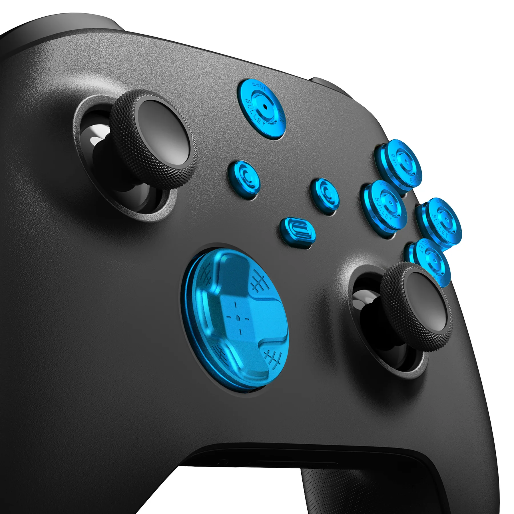 eXtremeRate 9 in 1 Custom Gold Metal Buttons for Xbox Series X/S Controller & Xbox Core Controller - Blue - Image 7