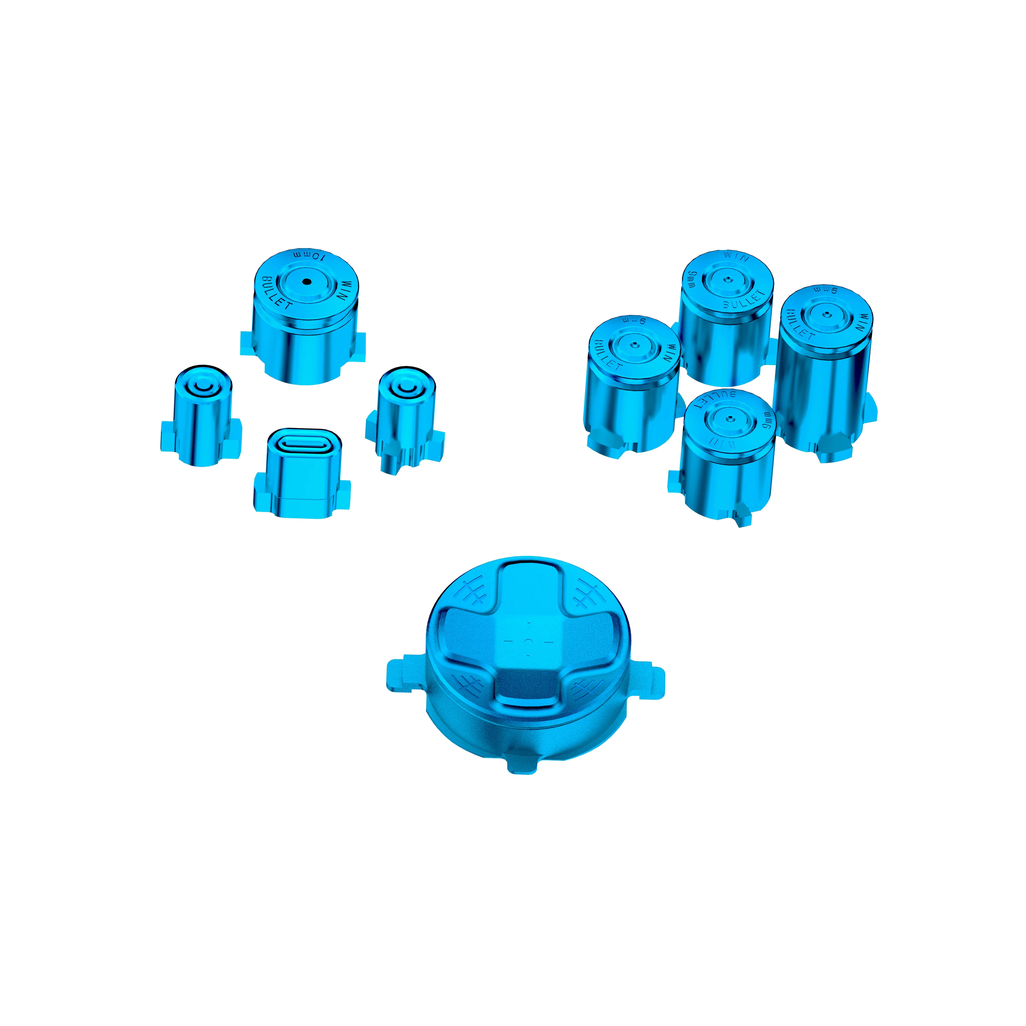 eXtremeRate 9 in 1 Custom Gold Metal Buttons for Xbox Series X/S Controller & Xbox Core Controller - Blue - Image 9