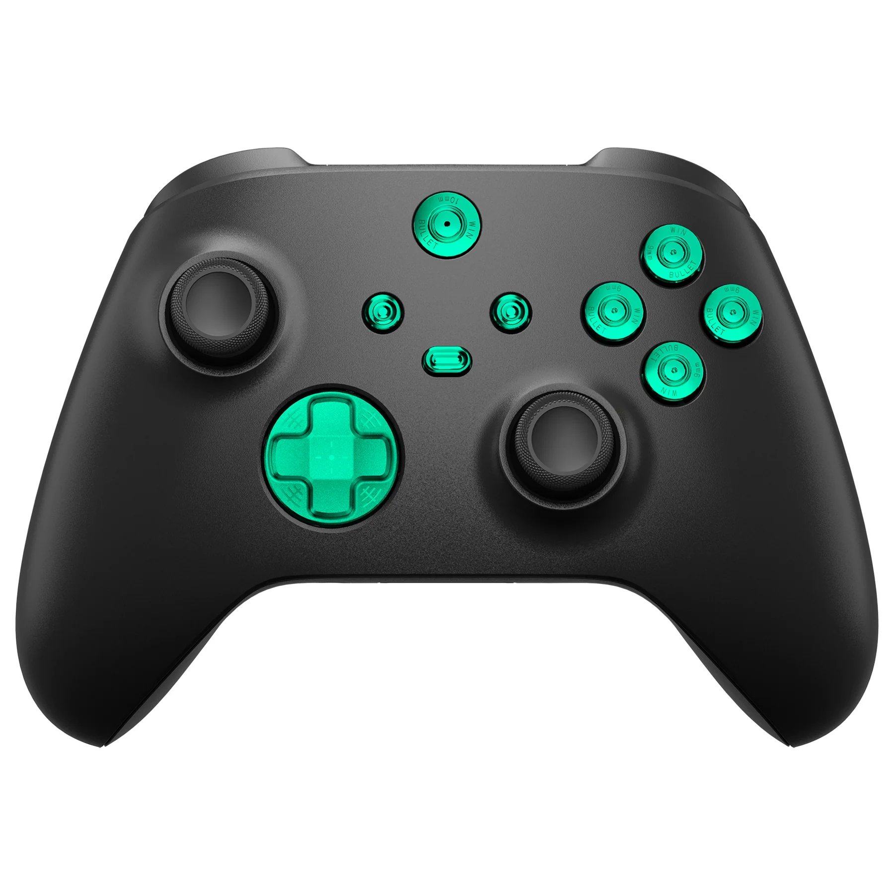 eXtremeRate 9 in 1 Custom Gold Metal Buttons for Xbox Series X/S Controller & Xbox Core Controller - Green - Image 4