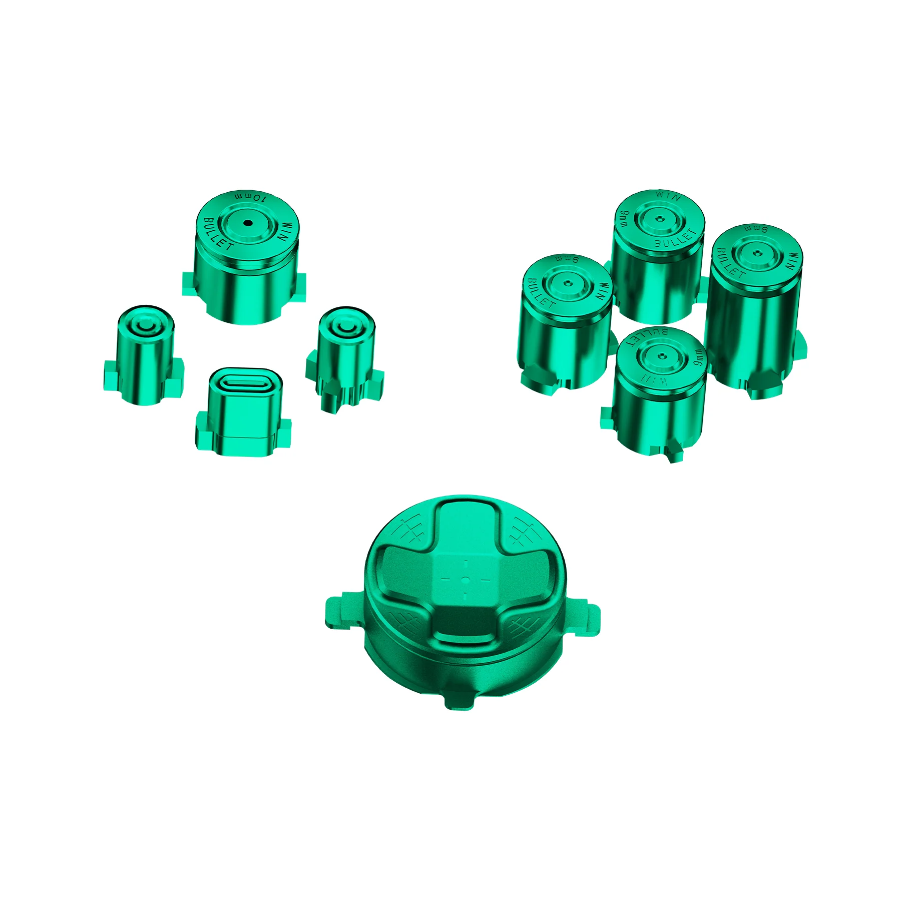 eXtremeRate 9 in 1 Custom Gold Metal Buttons for Xbox Series X/S Controller & Xbox Core Controller - Green - Image 9