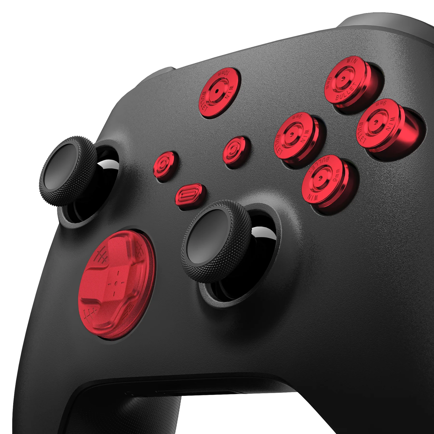eXtremeRate 9 in 1 Custom Gold Metal Buttons for Xbox Series X/S Controller & Xbox Core Controller - Red - Image 6
