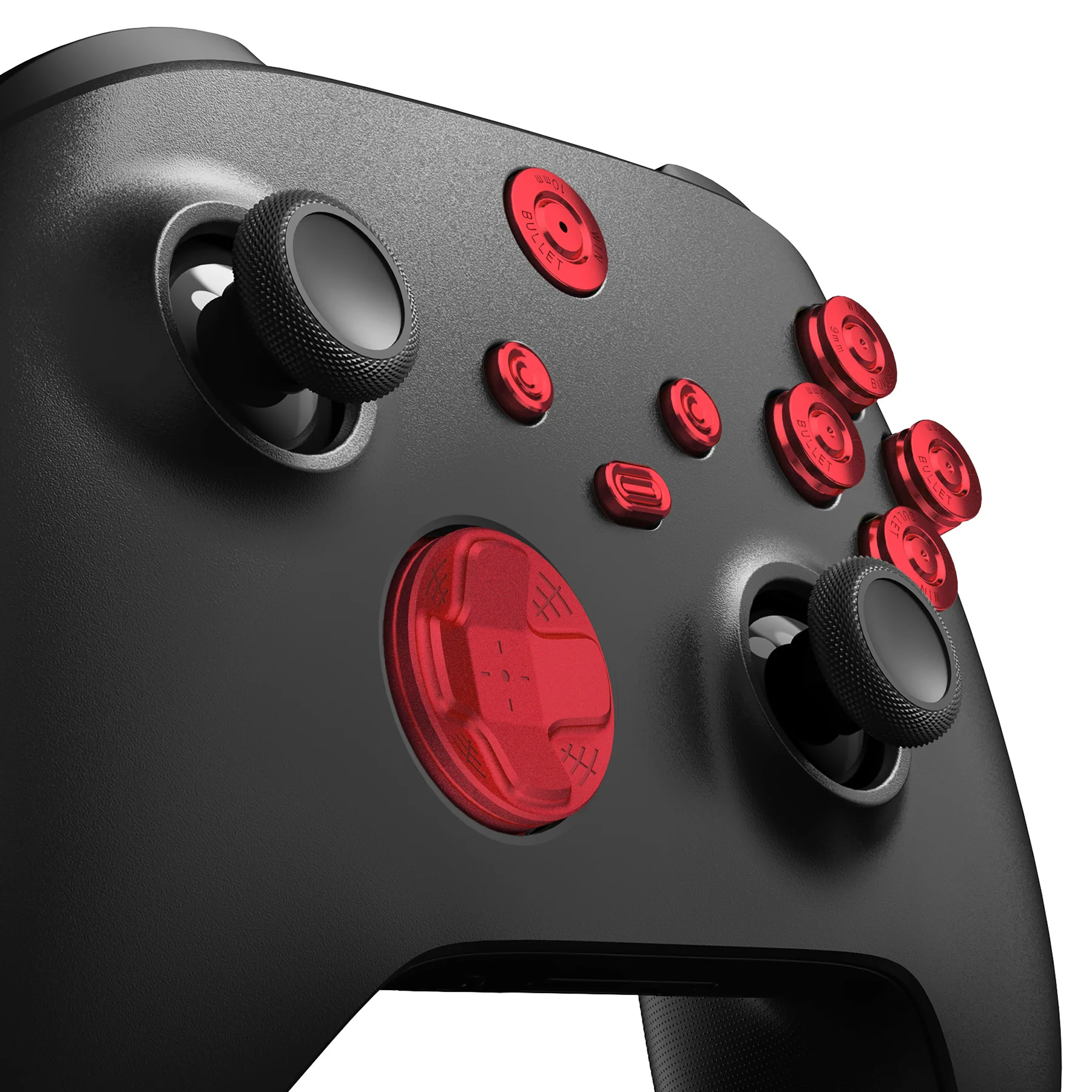 eXtremeRate 9 in 1 Custom Gold Metal Buttons for Xbox Series X/S Controller & Xbox Core Controller - Red - Image 7