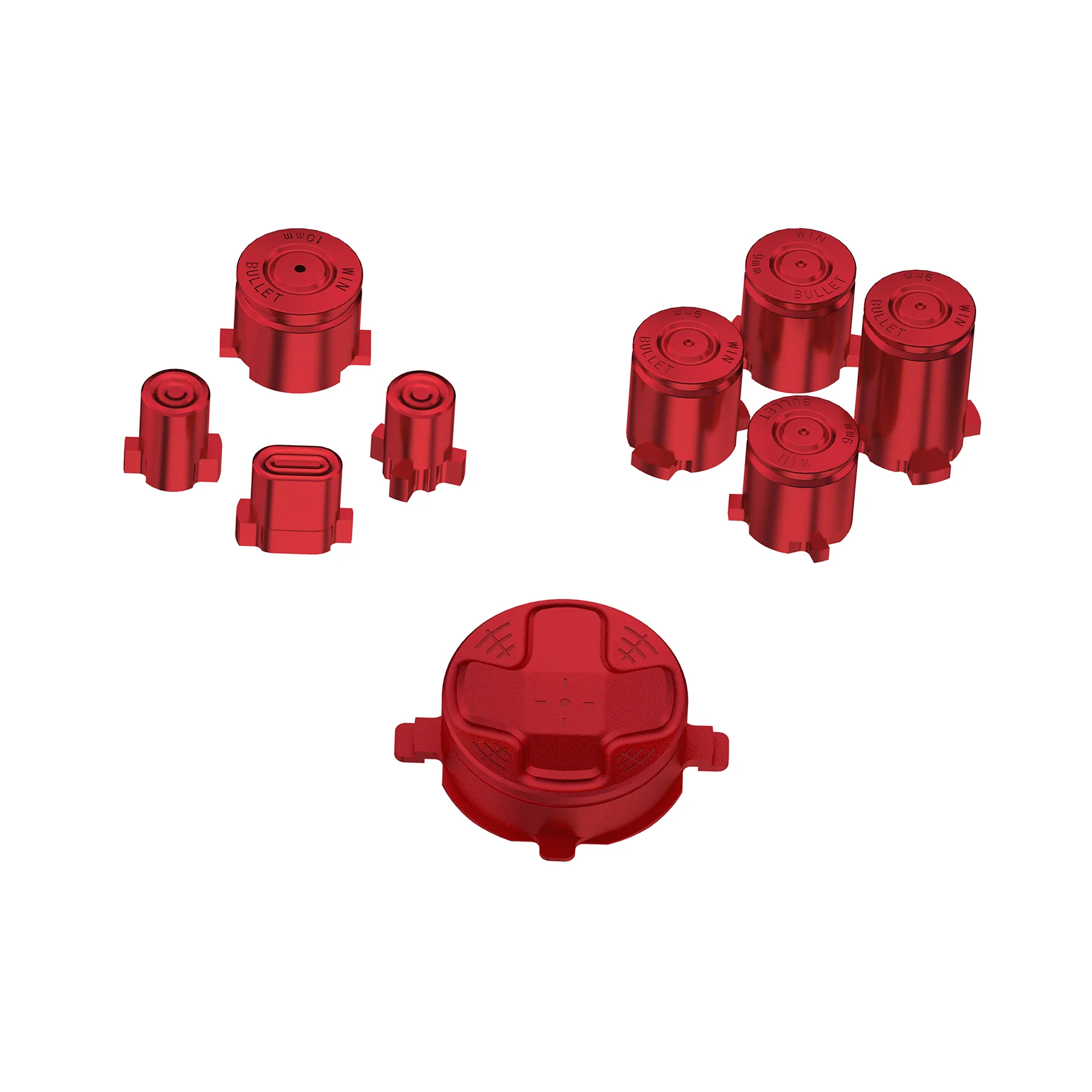 eXtremeRate 9 in 1 Custom Gold Metal Buttons for Xbox Series X/S Controller & Xbox Core Controller - Red - Image 9