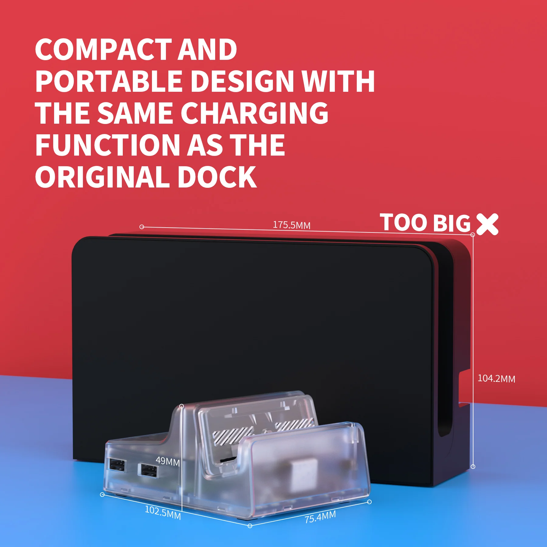 eXtremeRate LED Version AiryDocky DIY Kit Replacement Shell Case with IR Remote Control for Nintendo Switch & Switch OLED Dock - Clear - Image 5