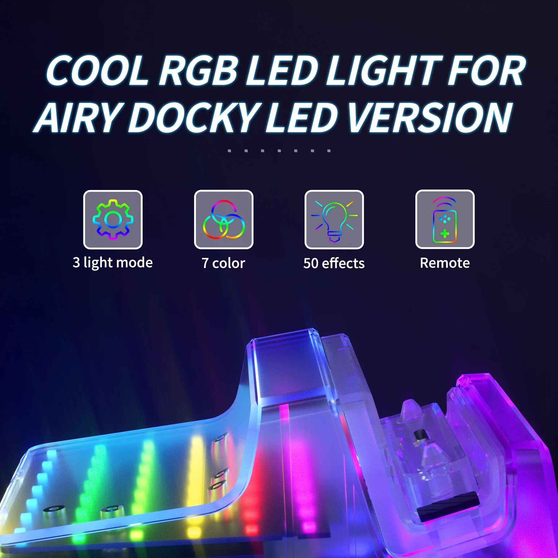 eXtremeRate LED Version AiryDocky DIY Kit Replacement Shell Case with IR Remote Control for Nintendo Switch & Switch OLED Dock - Clear - Image 6