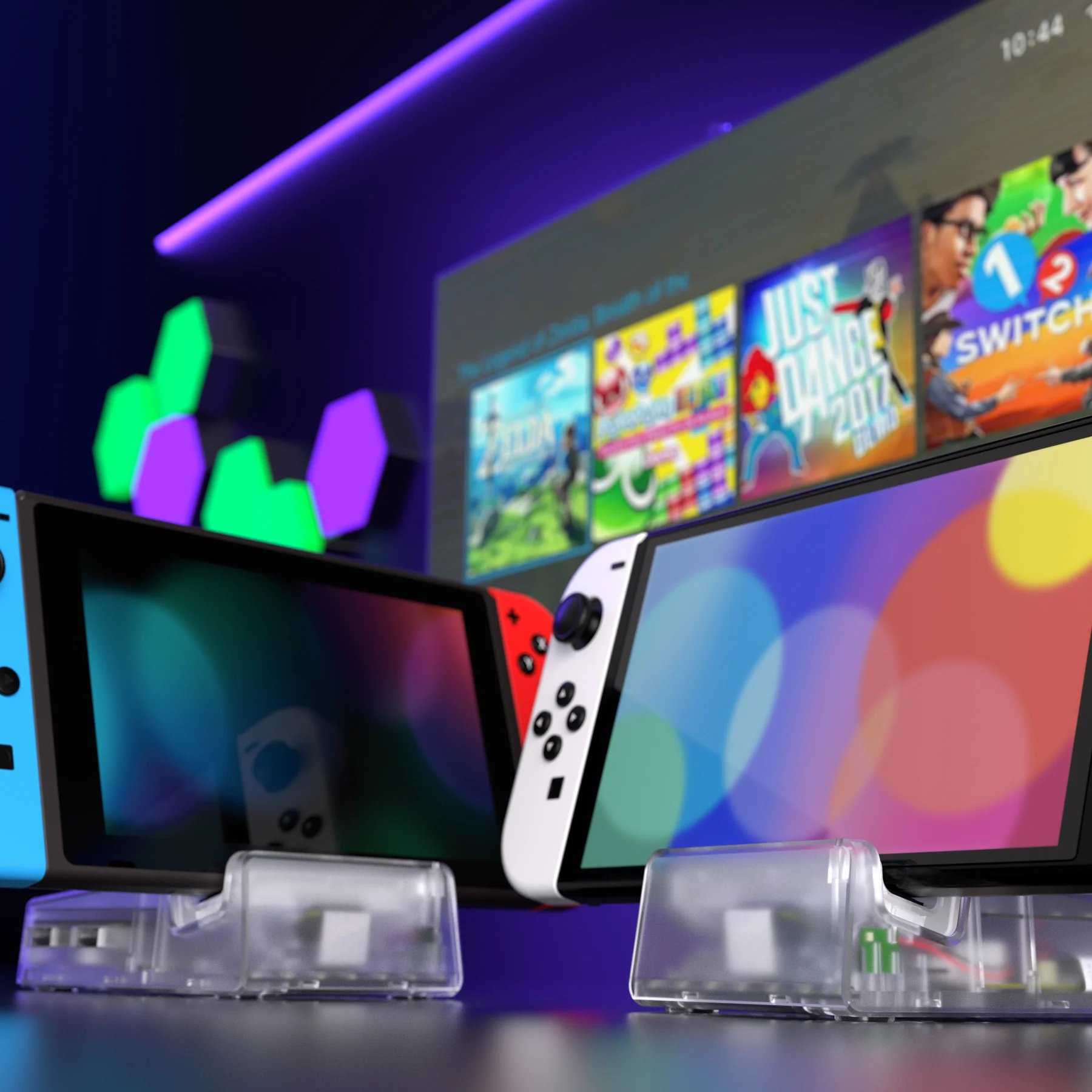 eXtremeRate LED Version AiryDocky DIY Kit Replacement Shell Case with IR Remote Control for Nintendo Switch & Switch OLED Dock - Clear - Image 9