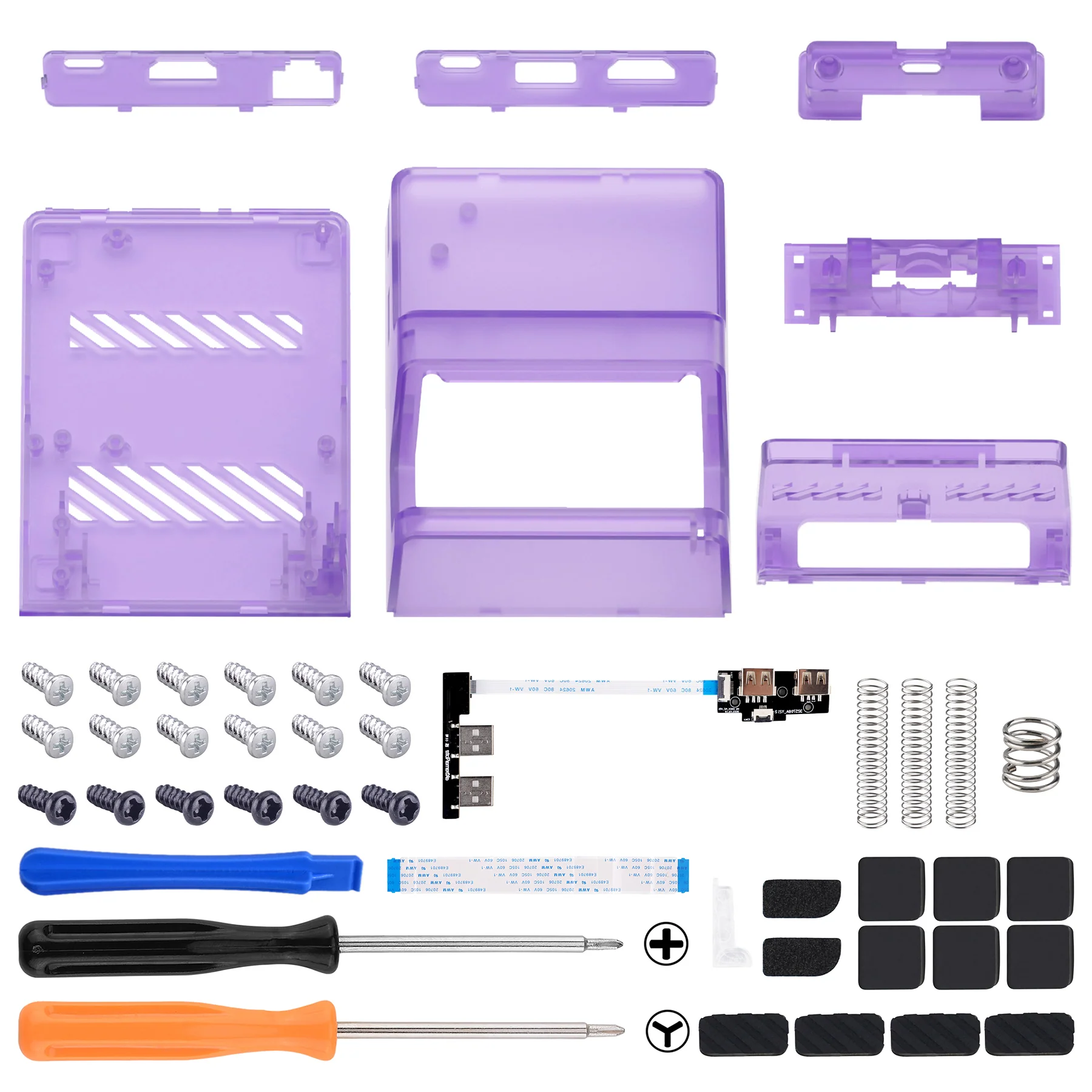 eXtremeRate AiryDocky DIY Kit Replacement Shell Case for Nintendo Switch Dock - Clear Atomic Purple - Image 3