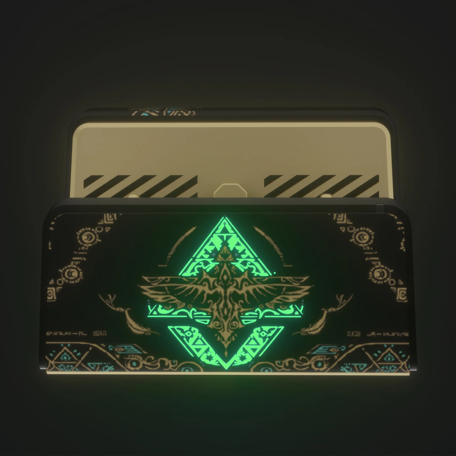 eXtremeRate AiryDocky DIY Kit Replacement Shell Case for Nintendo Switch Dock - Glow in Dark - Totem of Kingdom Black - Image 11