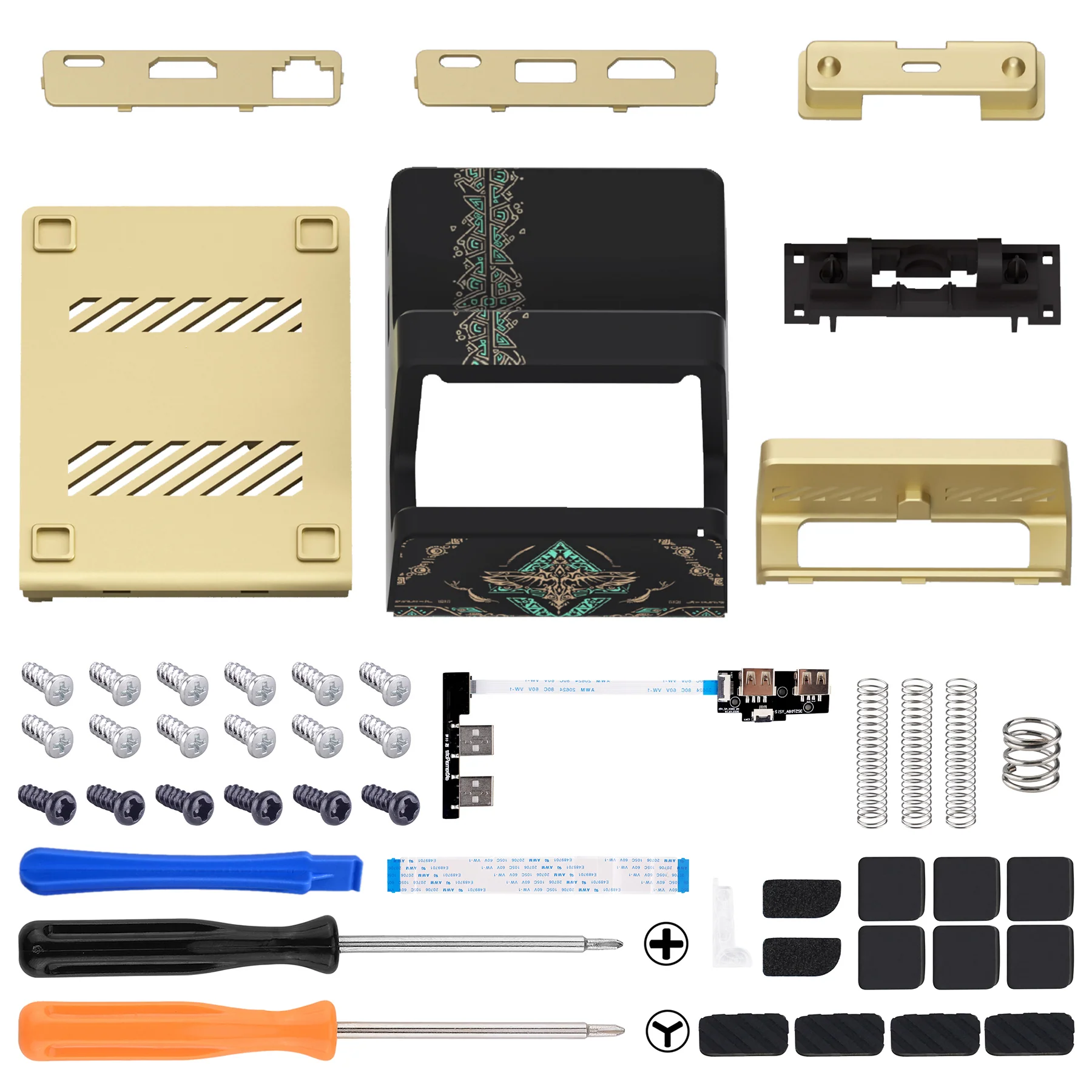 eXtremeRate AiryDocky DIY Kit Replacement Shell Case for Nintendo Switch Dock - Glow in Dark - Totem of Kingdom Black - Image 4