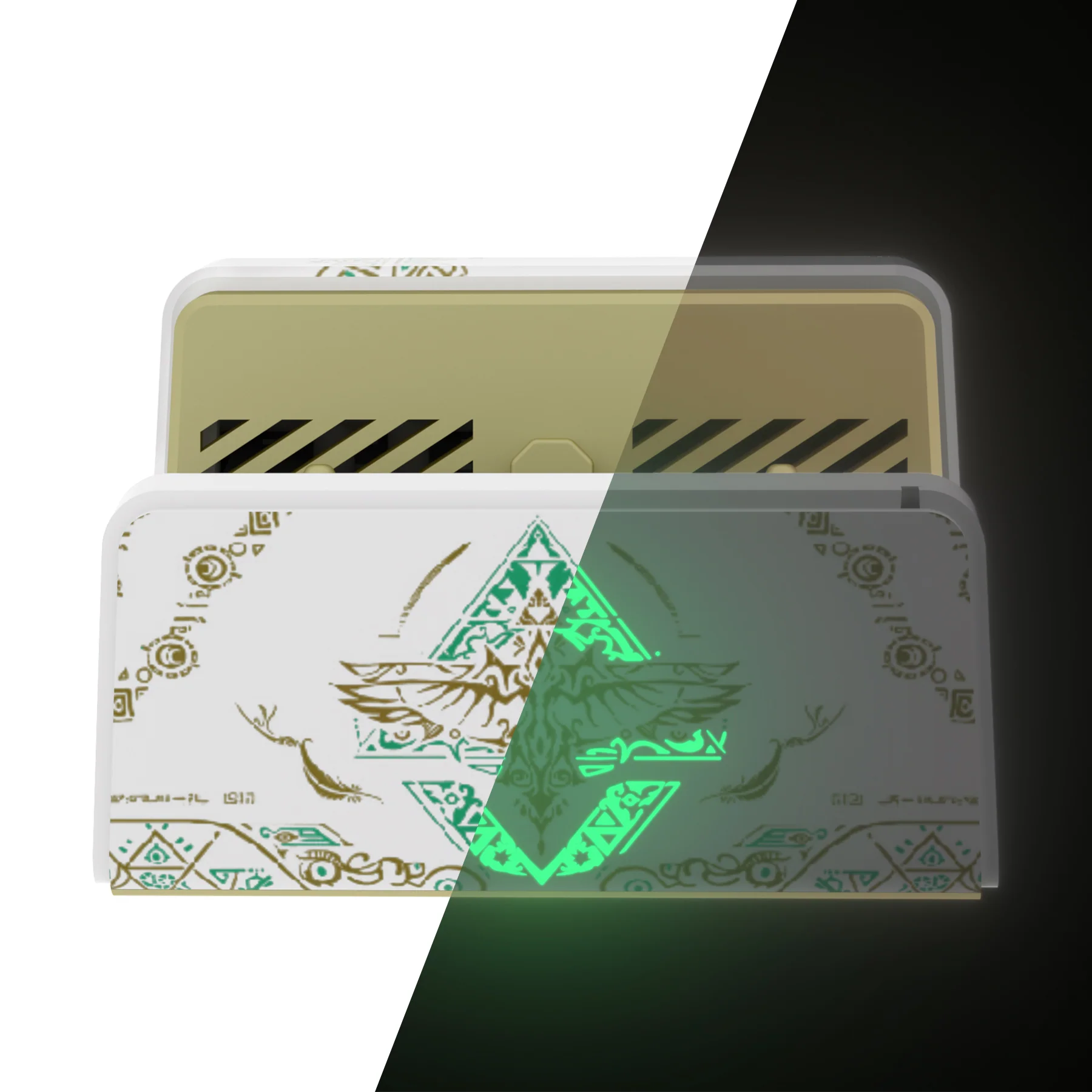 eXtremeRate AiryDocky DIY Kit Replacement Shell Case for Nintendo Switch Dock - Glow in Dark - Totem of Kingdom White - Image 2