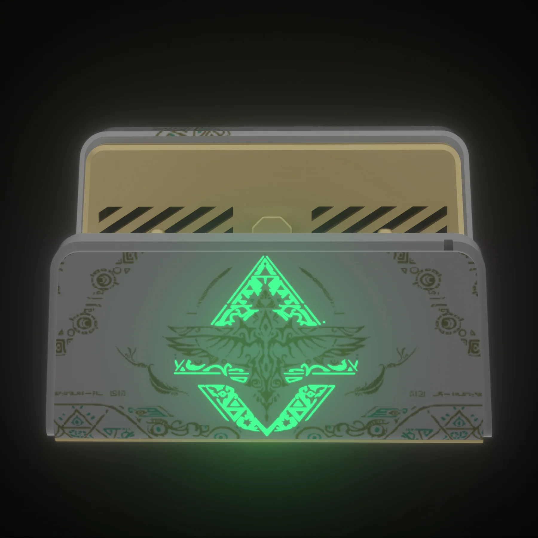 eXtremeRate AiryDocky DIY Kit Replacement Shell Case for Nintendo Switch Dock - Glow in Dark - Totem of Kingdom White - Image 3