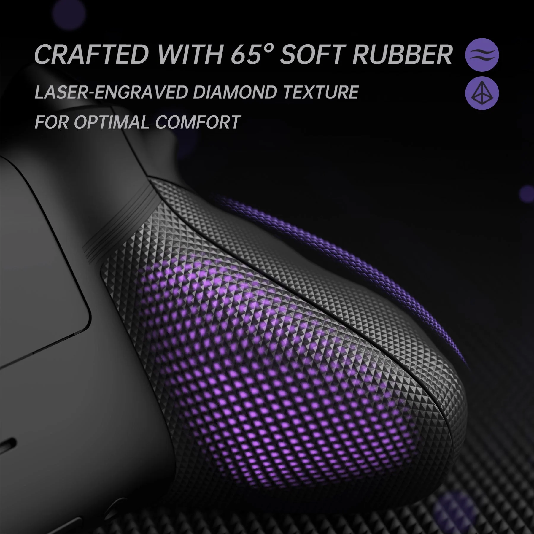 eXtremeRate ASR Version Performance Redesigned Full Set Shell Buttons with Ergonomic Trigger Stop Rubberized Grip for Xbox Series X/S Controller & Xbox Core Controller - Diamond Textured Black - Image 10