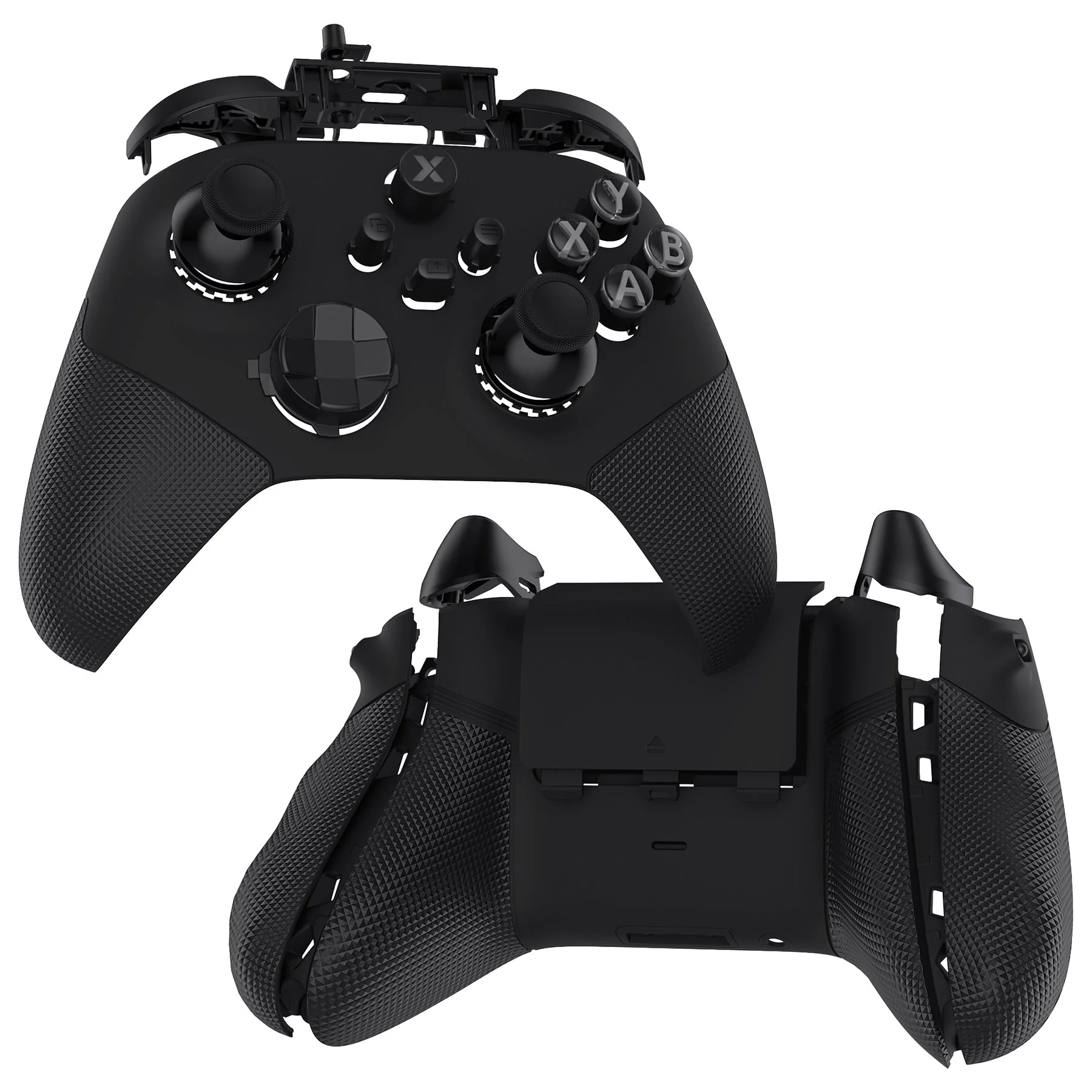eXtremeRate ASR Version Performance Redesigned Full Set Shell Buttons with Ergonomic Trigger Stop Rubberized Grip for Xbox Series X/S Controller & Xbox Core Controller - Diamond Textured Black - Image 8