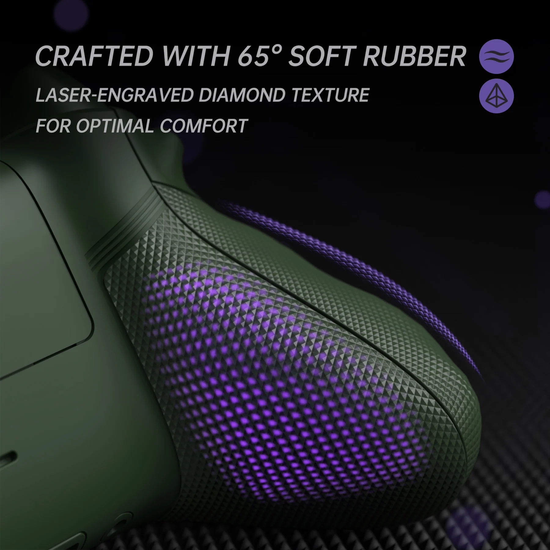eXtremeRate ASR Version Performance Redesigned Full Set Shell Buttons with Ergonomic Trigger Stop Rubberized Grip for Xbox Series X/S Controller & Xbox Core Controller - Diamond Textured Deep Pine Green - Image 10