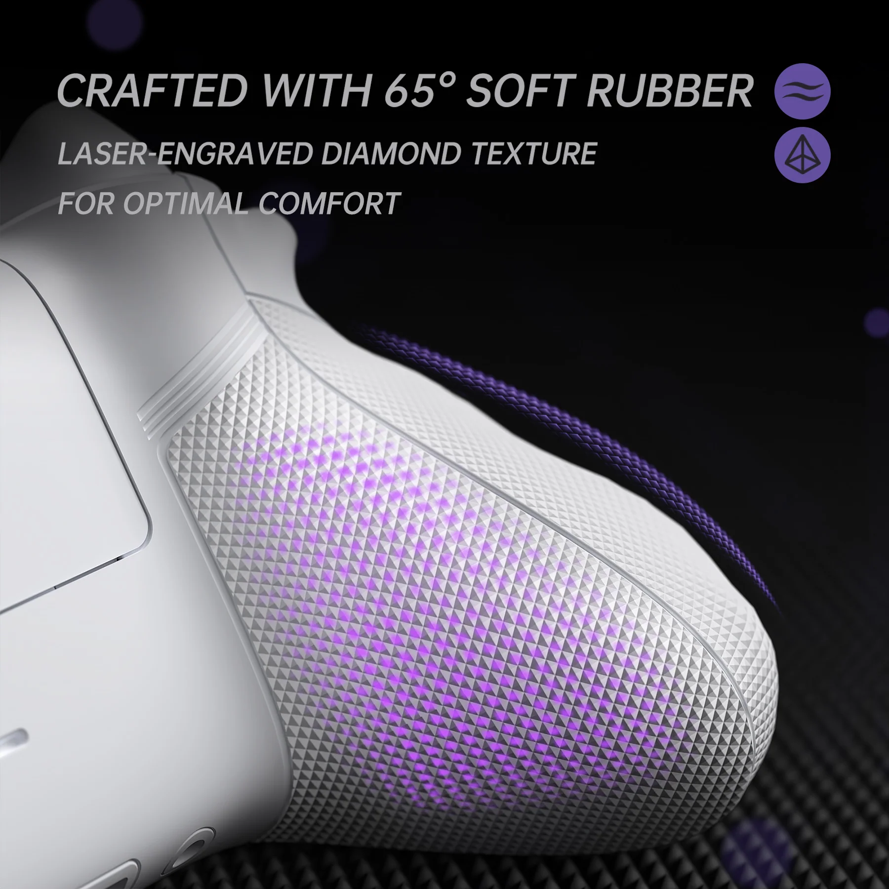 eXtremeRate ASR Version Performance Redesigned Full Set Shell Buttons with Ergonomic Trigger Stop Rubberized Grip for Xbox Series X/S Controller & Xbox Core Controller - Diamond Textured Frosted White - Image 10