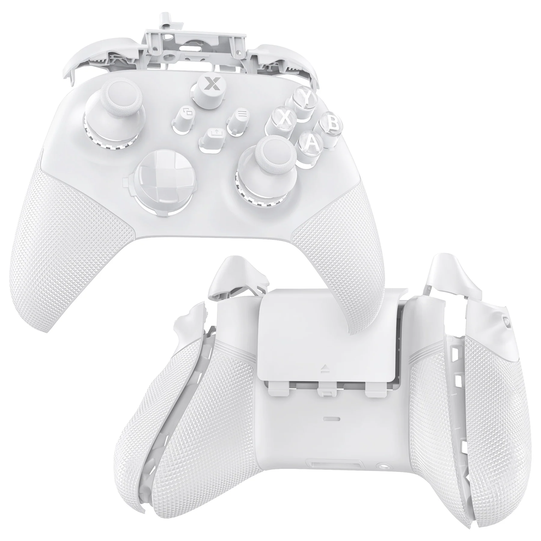 eXtremeRate ASR Version Performance Redesigned Full Set Shell Buttons with Ergonomic Trigger Stop Rubberized Grip for Xbox Series X/S Controller & Xbox Core Controller - Diamond Textured Frosted White - Image 8