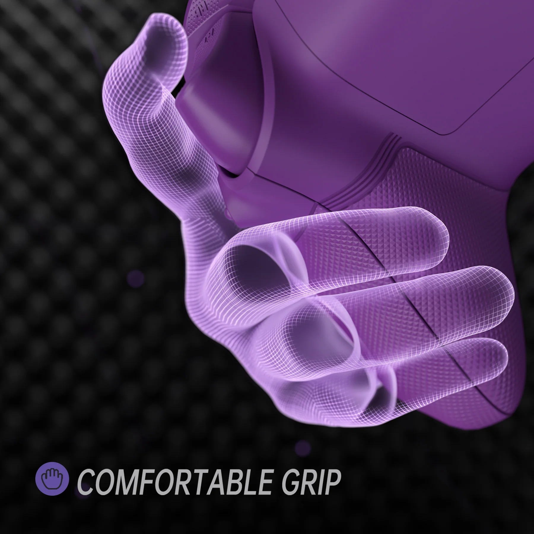 eXtremeRate ASR Version Performance Redesigned Full Set Shell Buttons with Ergonomic Trigger Stop Rubberized Grip for Xbox Series X/S Controller & Xbox Core Controller - Diamond Textured Mist Purple - Image 12