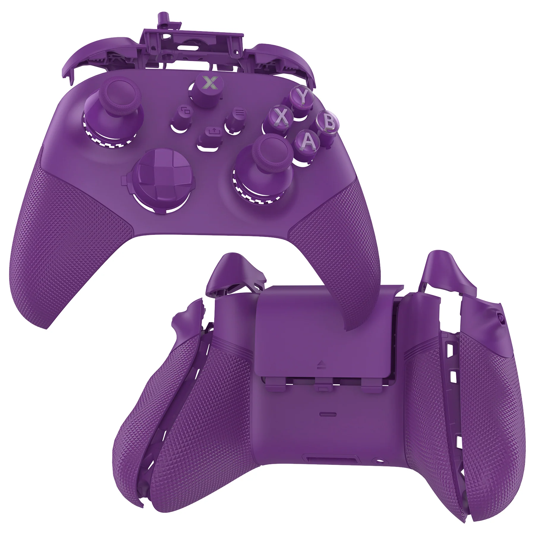 eXtremeRate ASR Version Performance Redesigned Full Set Shell Buttons with Ergonomic Trigger Stop Rubberized Grip for Xbox Series X/S Controller & Xbox Core Controller - Diamond Textured Mist Purple - Image 8