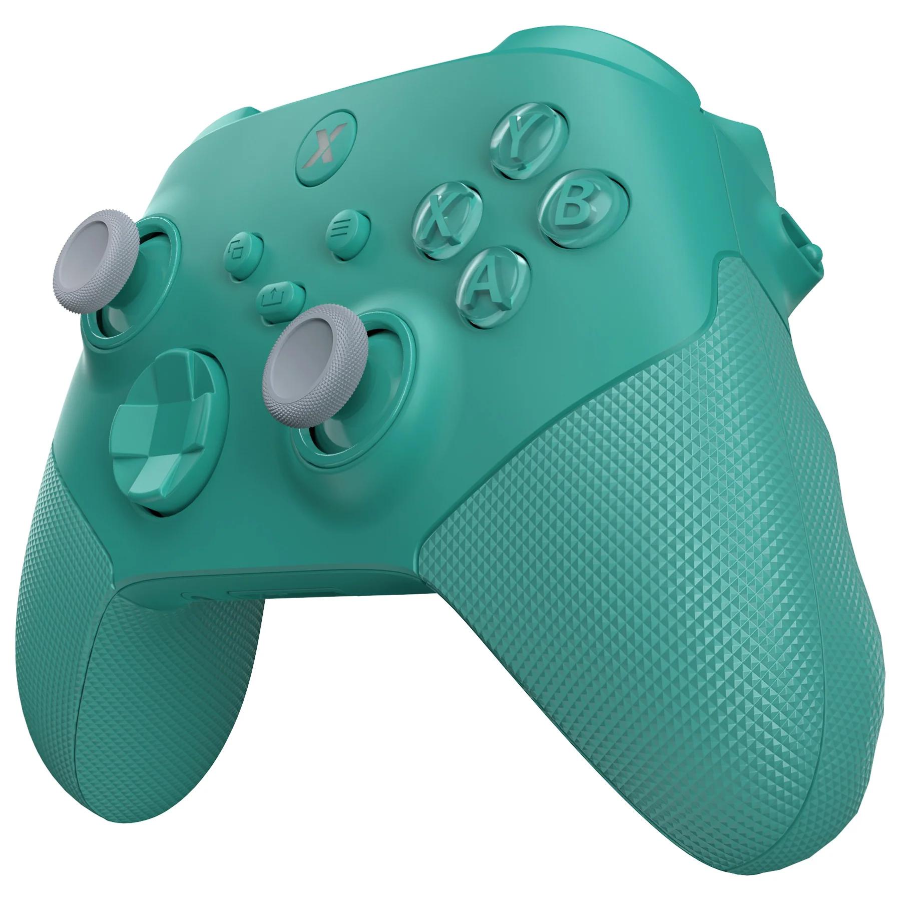 eXtremeRate ASR Version Performance Redesigned Full Set Shell Buttons with Ergonomic Trigger Stop Rubberized Grip for Xbox Series X/S Controller & Xbox Core Controller - Diamond Textured Teal Green - Image 5