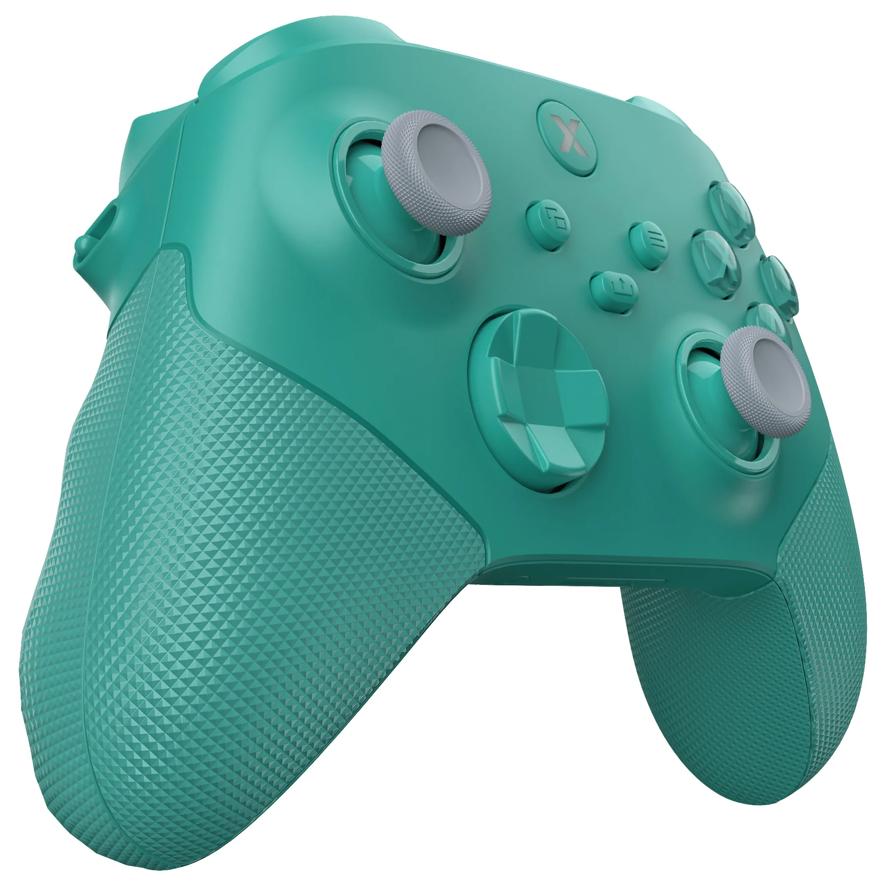 eXtremeRate ASR Version Performance Redesigned Full Set Shell Buttons with Ergonomic Trigger Stop Rubberized Grip for Xbox Series X/S Controller & Xbox Core Controller - Diamond Textured Teal Green - Image 6