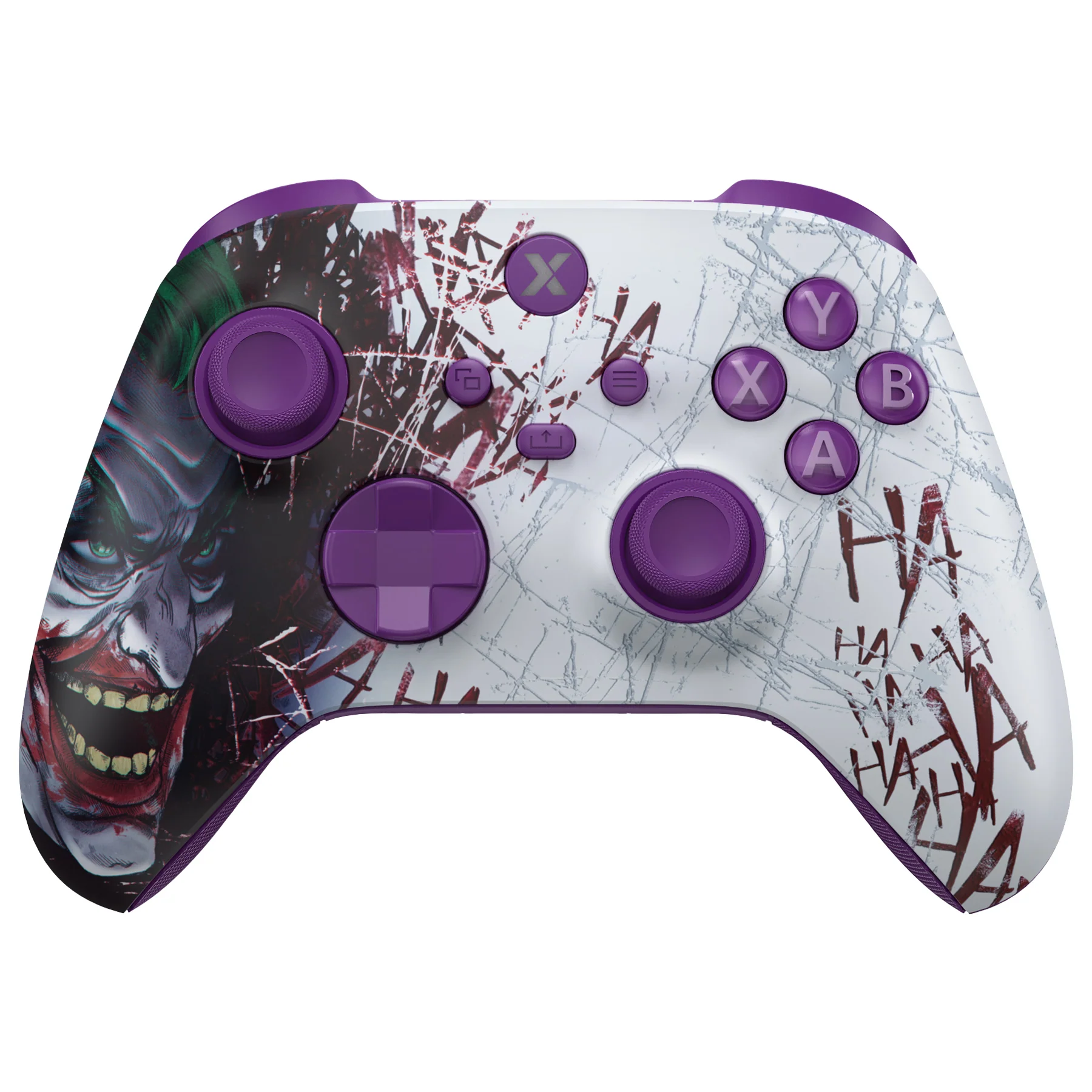 eXtremeRate ASR Version Performance Rubberized Full Set Shell Buttons with Redesigned Grip Diamond Texture Handles Backplate Case for Xbox Series X/S Controller & Xbox Core Controller - Clown HAHAHA - Image 4