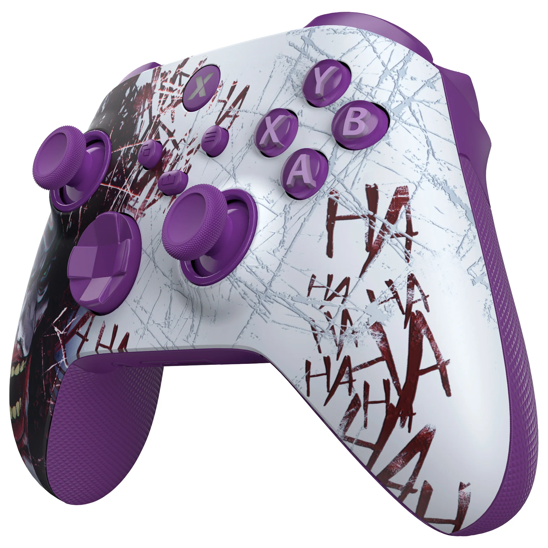 eXtremeRate ASR Version Performance Rubberized Full Set Shell Buttons with Redesigned Grip Diamond Texture Handles Backplate Case for Xbox Series X/S Controller & Xbox Core Controller - Clown HAHAHA - Image 5