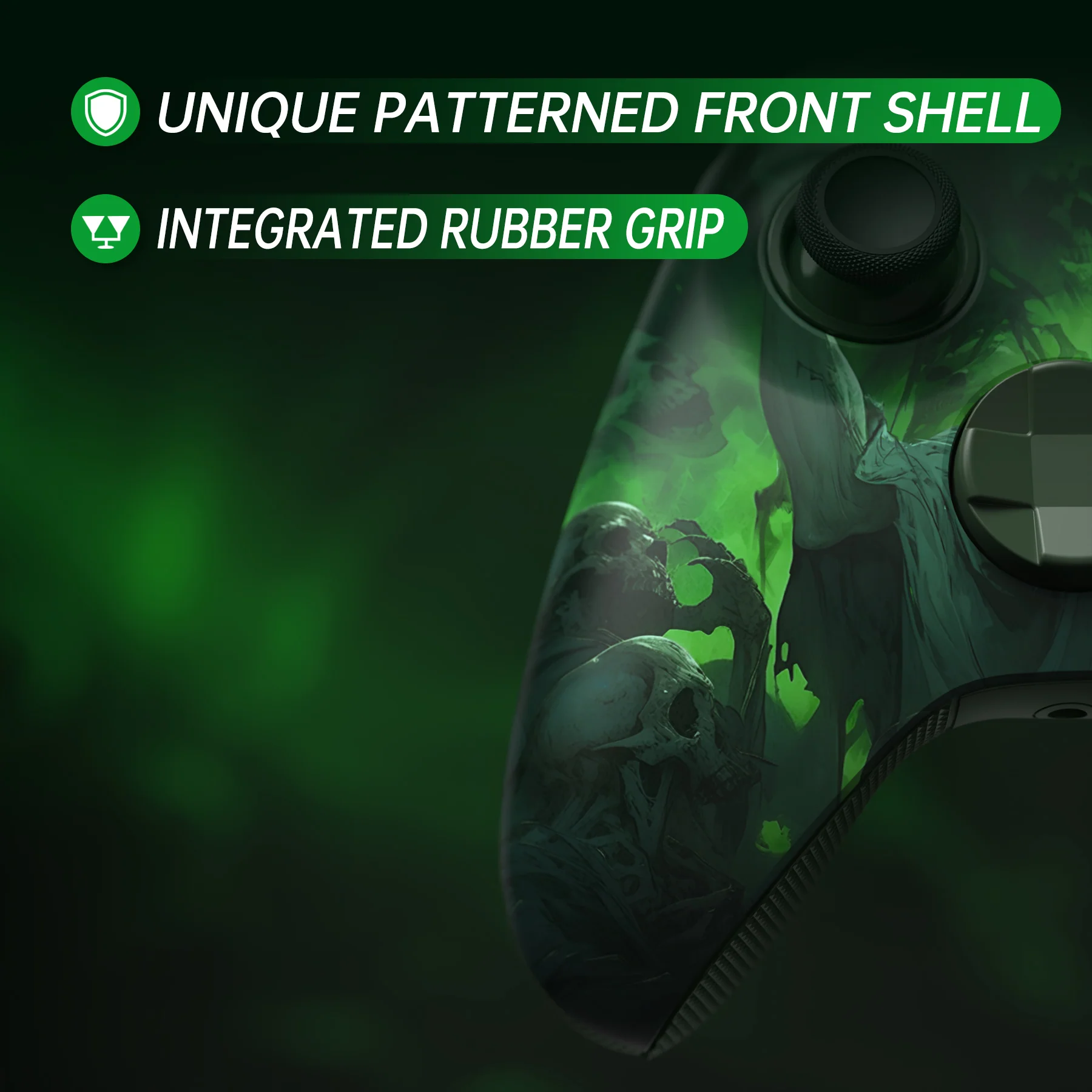 eXtremeRate ASR Version Performance Rubberized Full Set Shell Buttons with Redesigned Grip Diamond Texture Handles Backplate Case for Xbox Series X/S Controller & Xbox Core Controller - Dark Carnival - Image 9