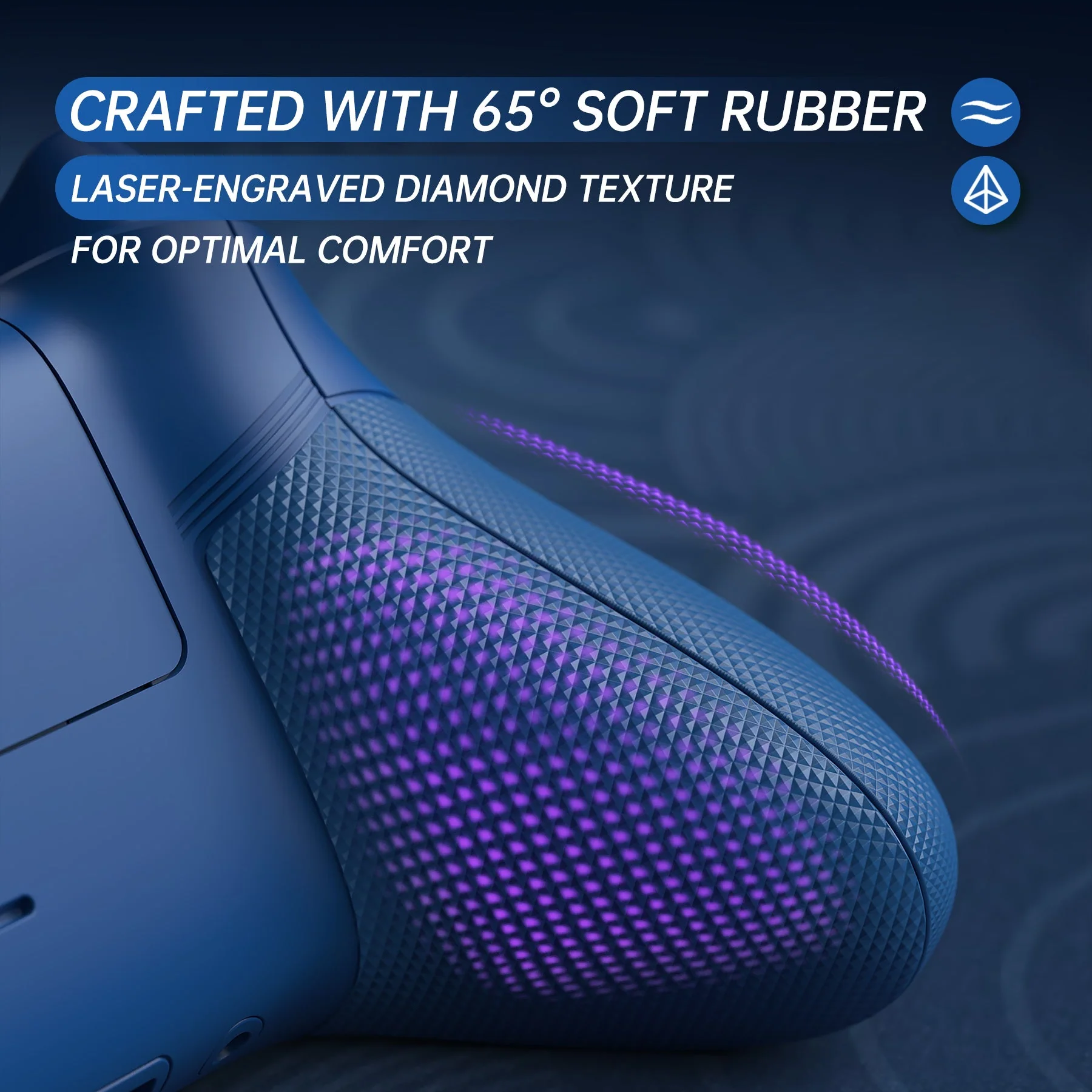 eXtremeRate ASR Version Performance Rubberized Full Set Shell Buttons with Redesigned Grip Diamond Texture Handles Backplate Case for Xbox Series X/S Controller & Xbox Core Controller - The Great Wave - Image 10