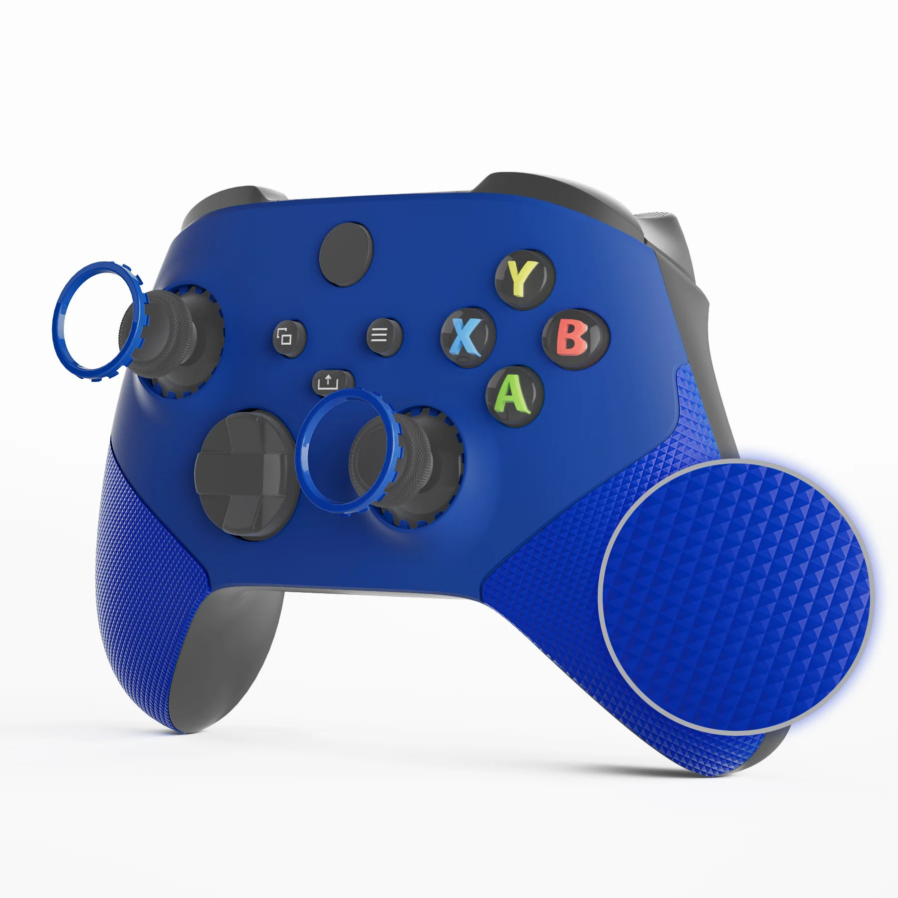 eXtremeRate ASR Version Performance Rubberized Grip Front Housing Shell with Accent Rings for Xbox Series X & S Controller - Blue - Image 4