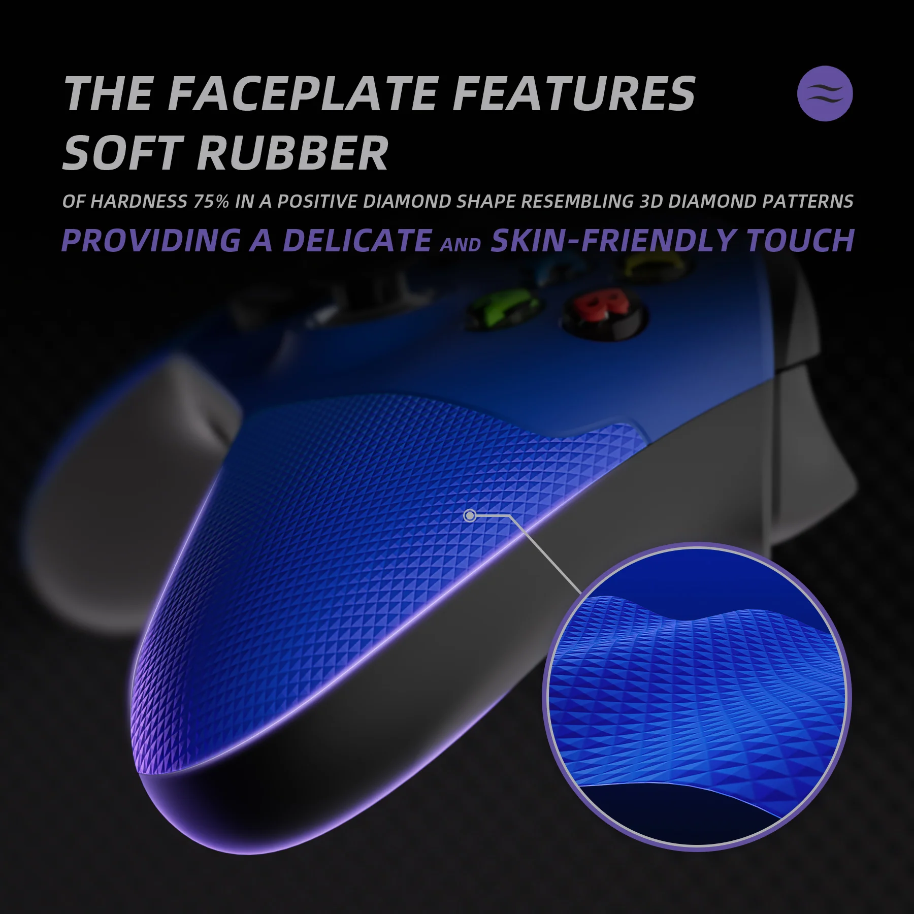 eXtremeRate ASR Version Performance Rubberized Grip Front Housing Shell with Accent Rings for Xbox Series X & S Controller - Blue - Image 6