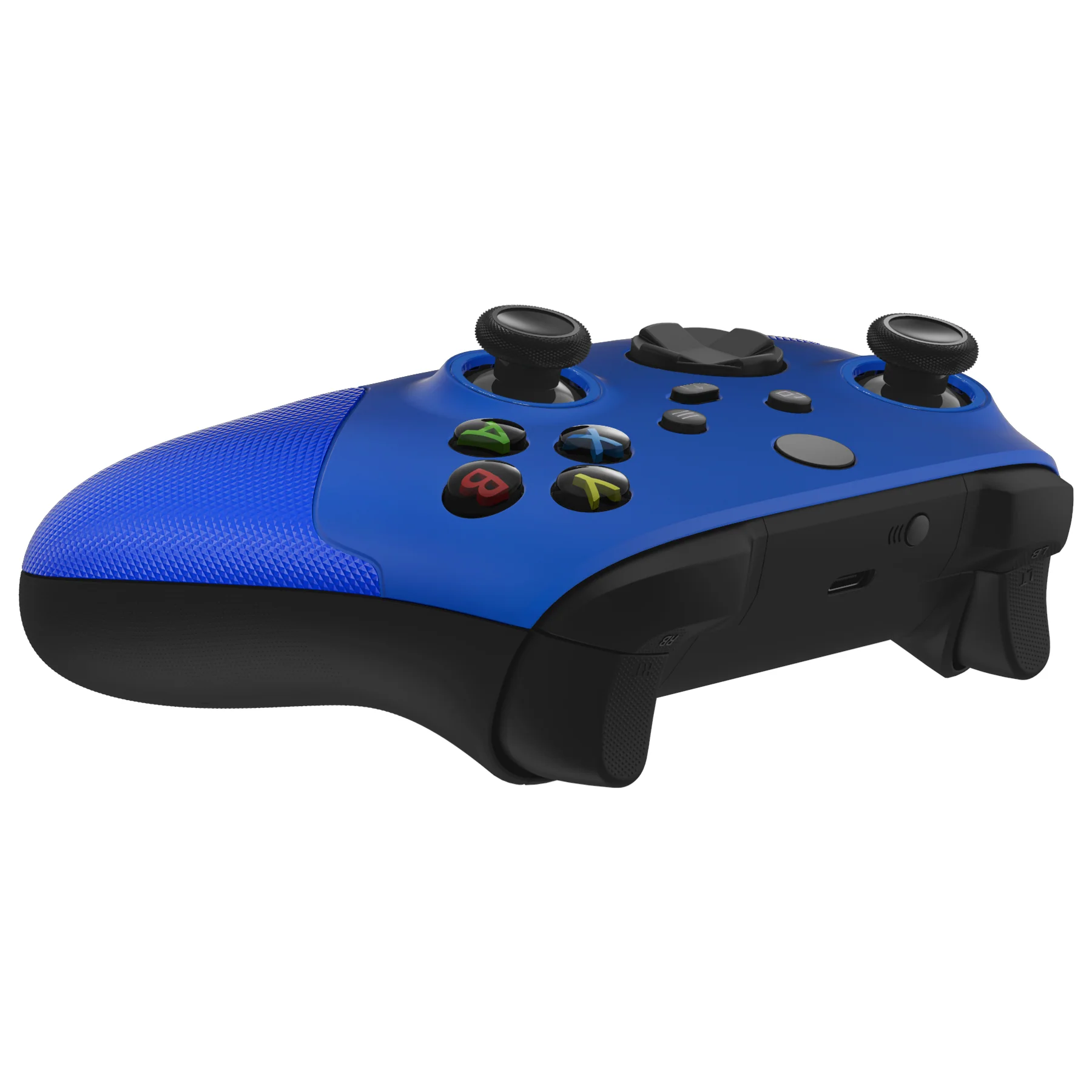 eXtremeRate ASR Version Performance Rubberized Grip Front Housing Shell with Accent Rings for Xbox Series X & S Controller - Blue - Image 9