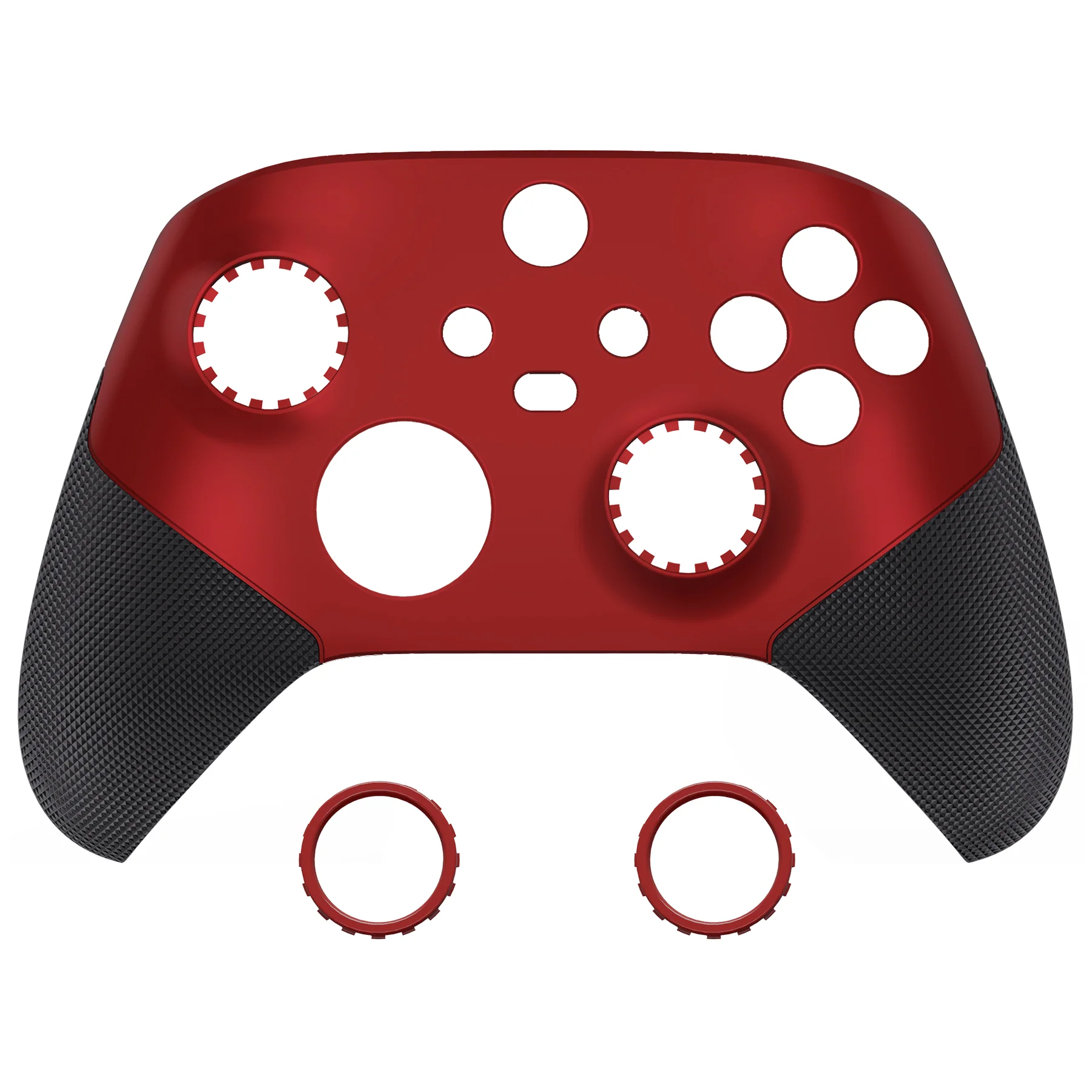 eXtremeRate ASR Version Performance Rubberized Grip Front Housing Shell with Accent Rings for Xbox Series X & S Controller - Scarlet Red & Black - Image 10