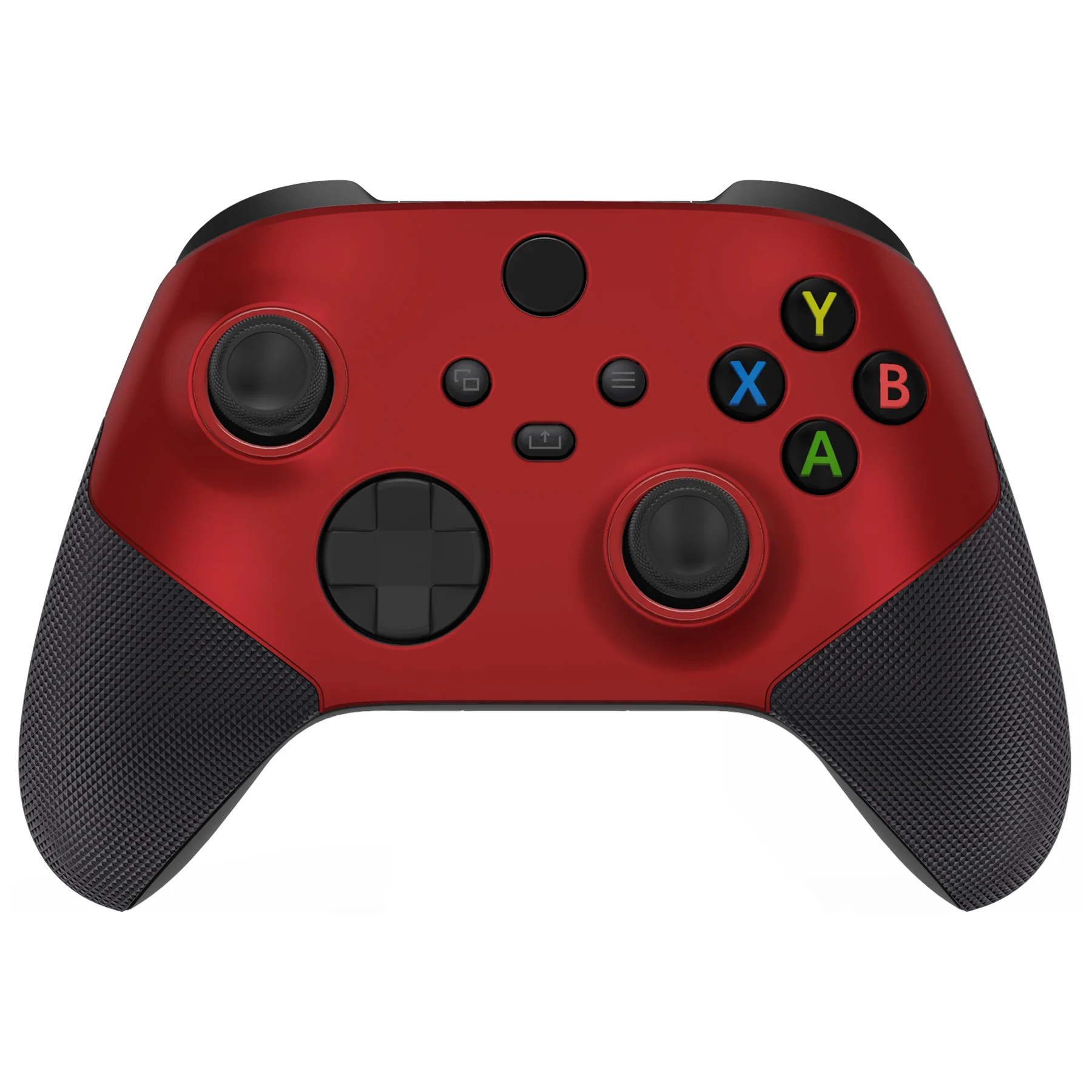 eXtremeRate ASR Version Performance Rubberized Grip Front Housing Shell with Accent Rings for Xbox Series X & S Controller - Scarlet Red & Black - Image 2