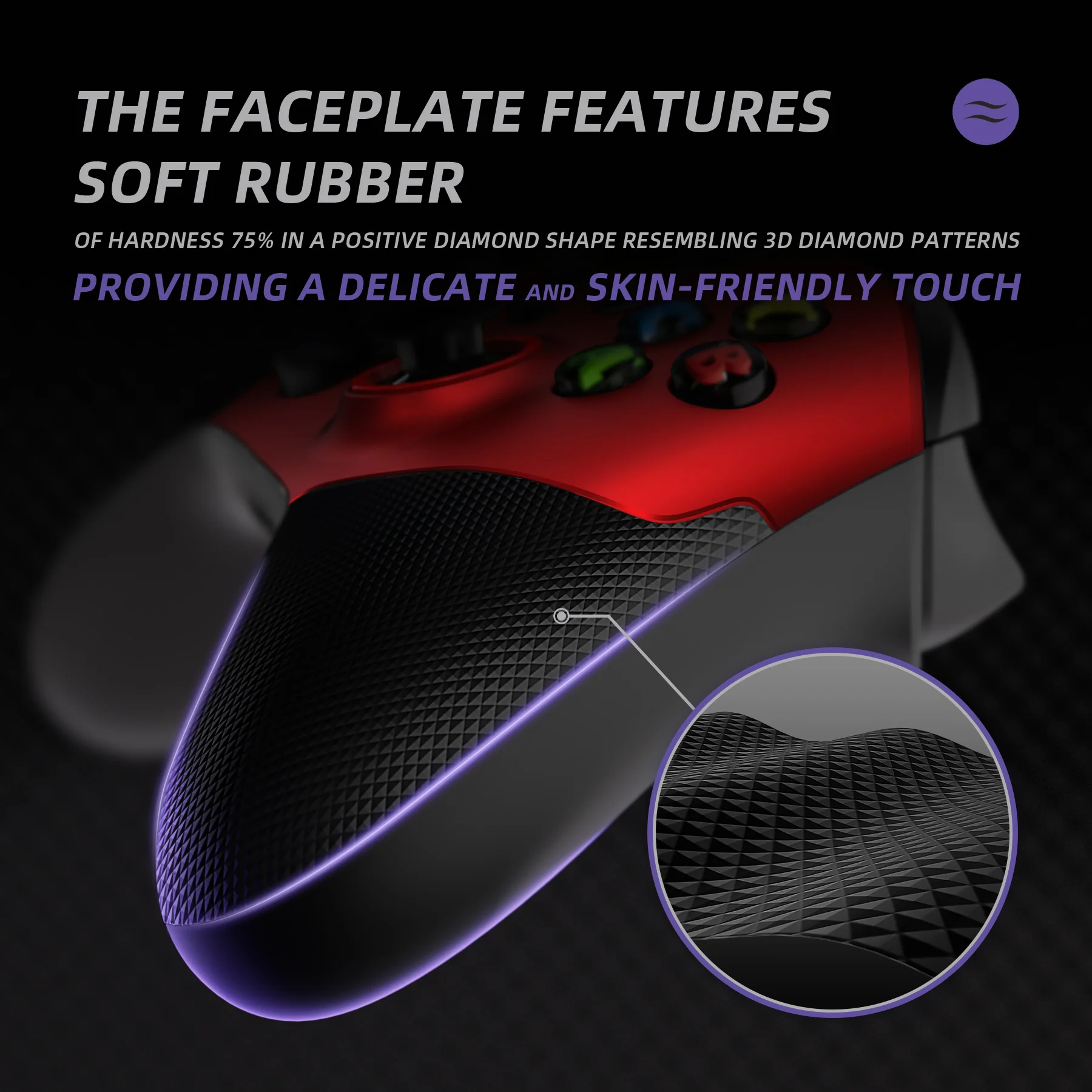 eXtremeRate ASR Version Performance Rubberized Grip Front Housing Shell with Accent Rings for Xbox Series X & S Controller - Scarlet Red & Black - Image 6