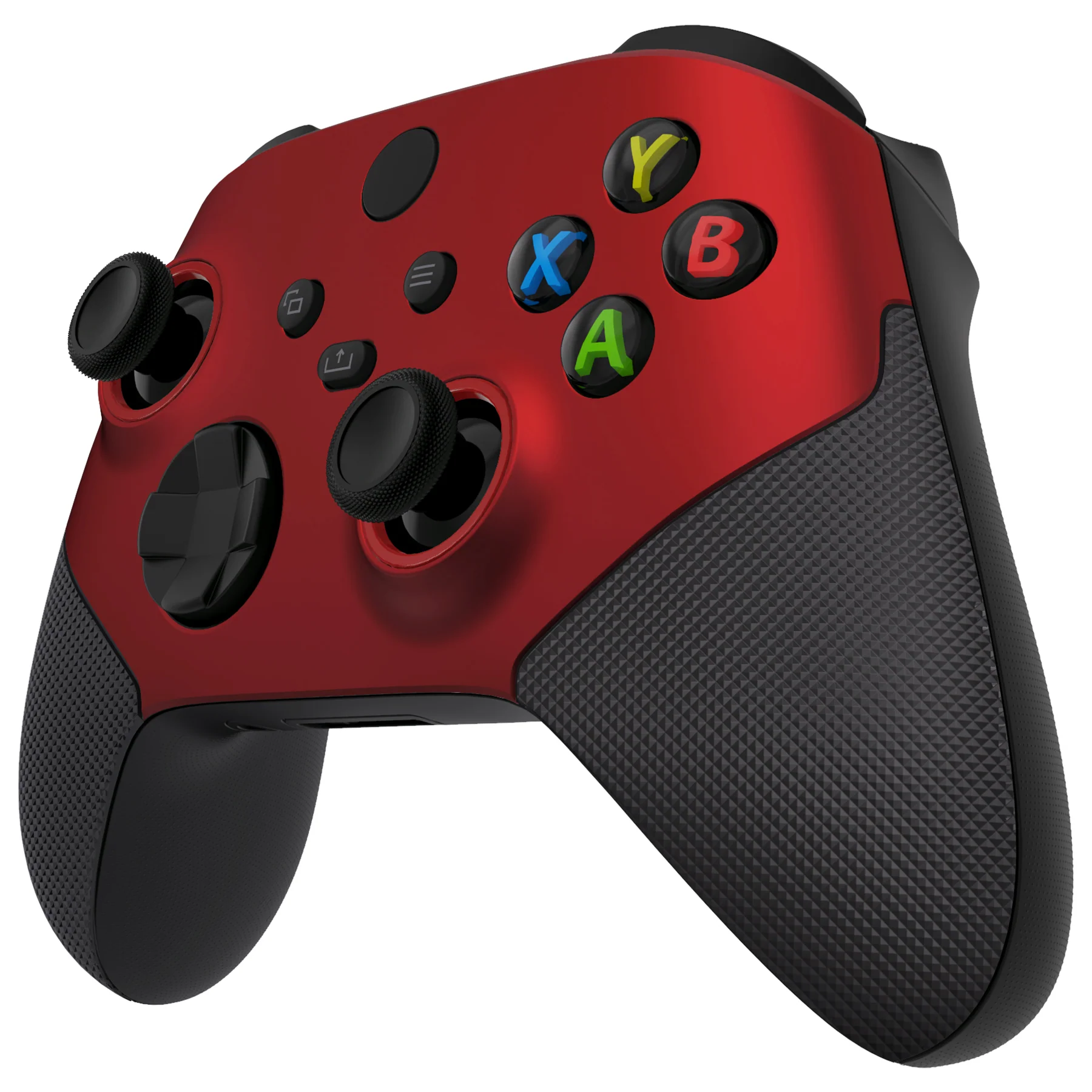 eXtremeRate ASR Version Performance Rubberized Grip Front Housing Shell with Accent Rings for Xbox Series X & S Controller - Scarlet Red & Black - Image 7