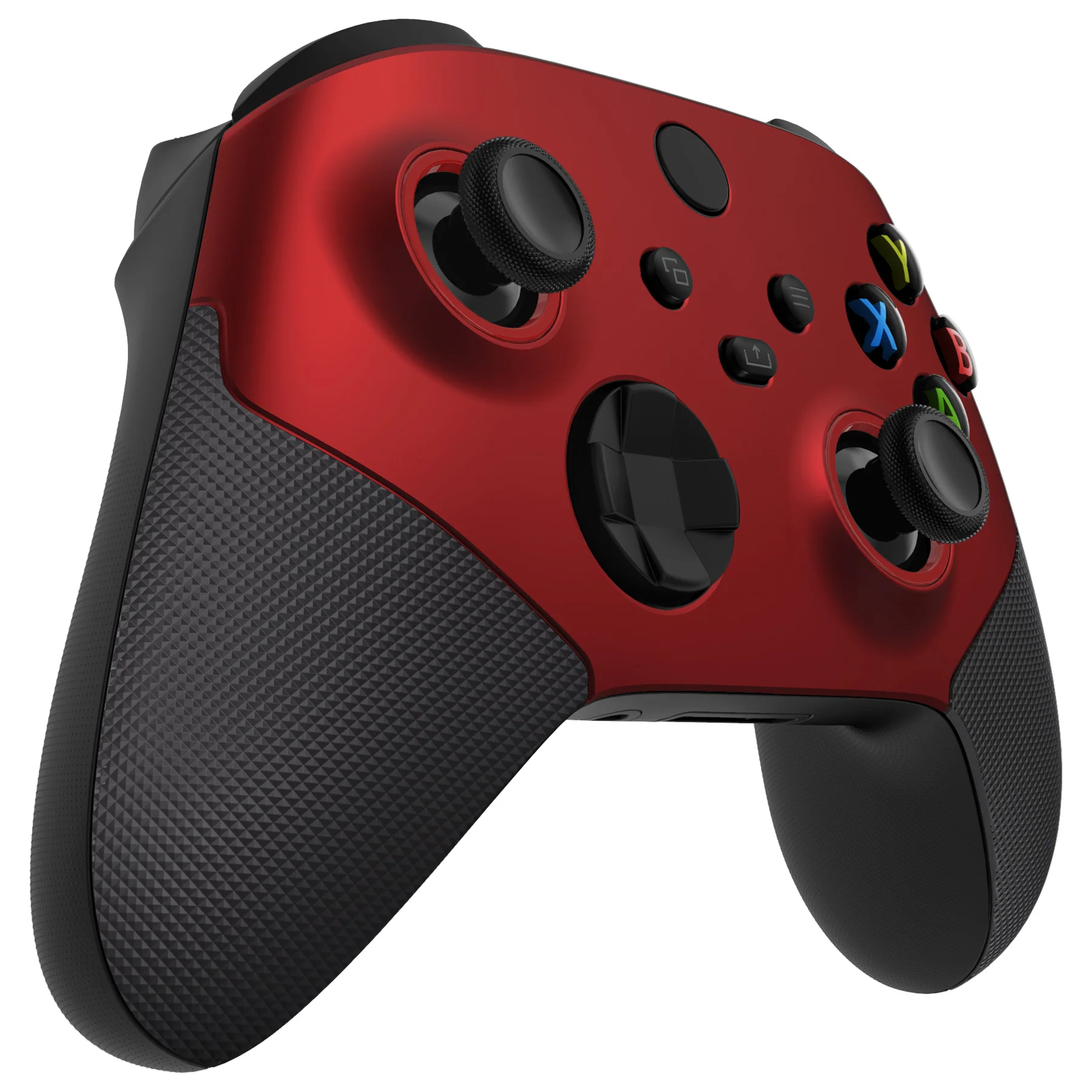 eXtremeRate ASR Version Performance Rubberized Grip Front Housing Shell with Accent Rings for Xbox Series X & S Controller - Scarlet Red & Black - Image 8