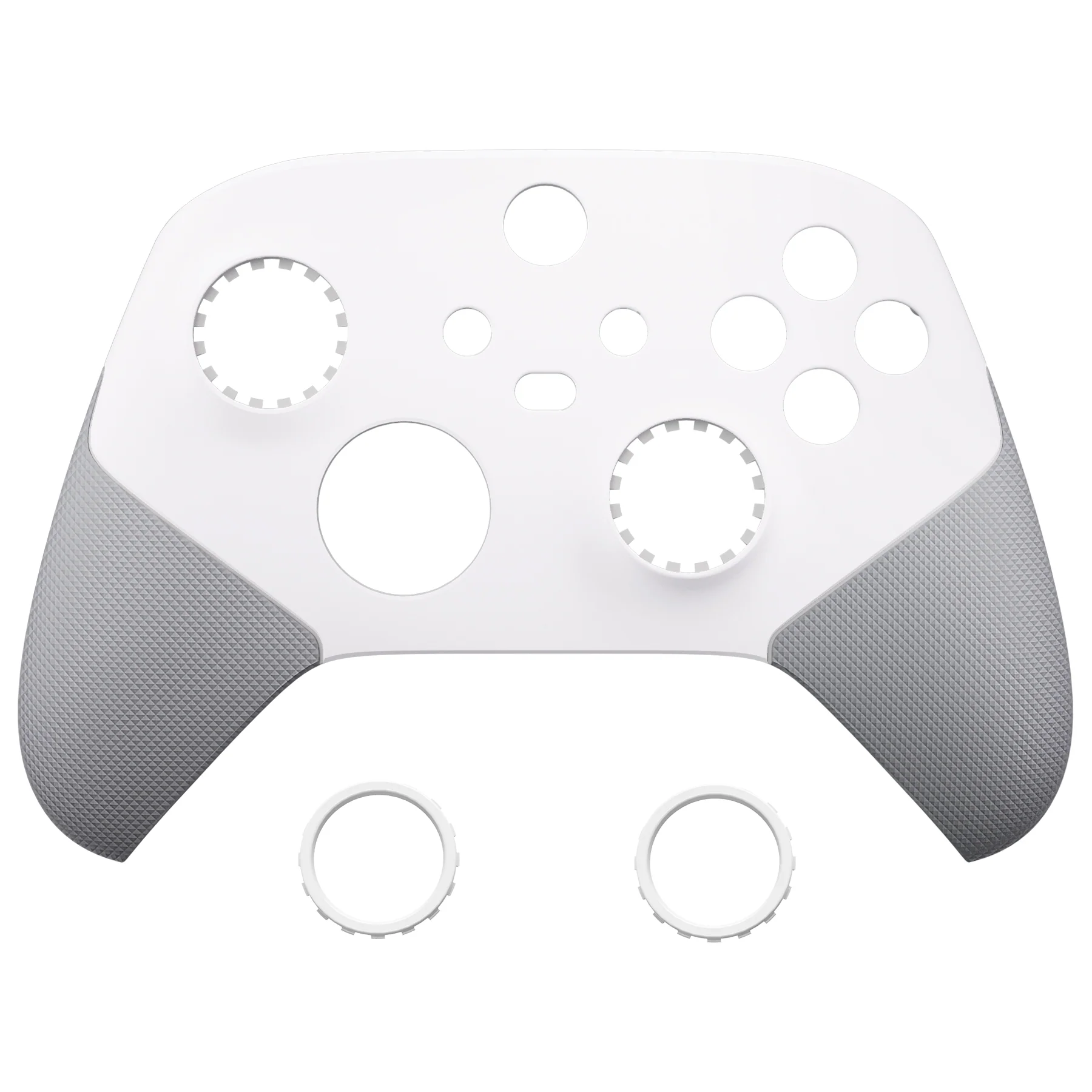 eXtremeRate ASR Version Performance Rubberized Grip Front Housing Shell with Accent Rings for Xbox Series X & S Controller - White & Gray - Image 10