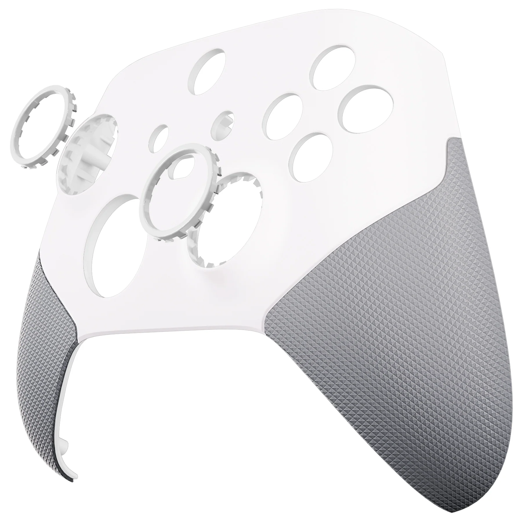 eXtremeRate ASR Version Performance Rubberized Grip Front Housing Shell with Accent Rings for Xbox Series X & S Controller - White & Gray - Image 11