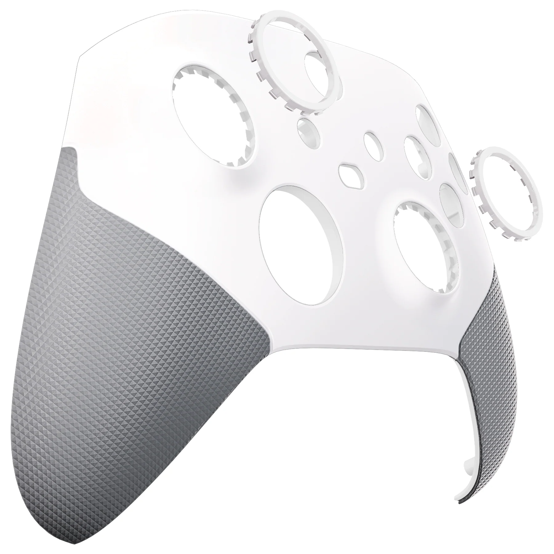 eXtremeRate ASR Version Performance Rubberized Grip Front Housing Shell with Accent Rings for Xbox Series X & S Controller - White & Gray - Image 12