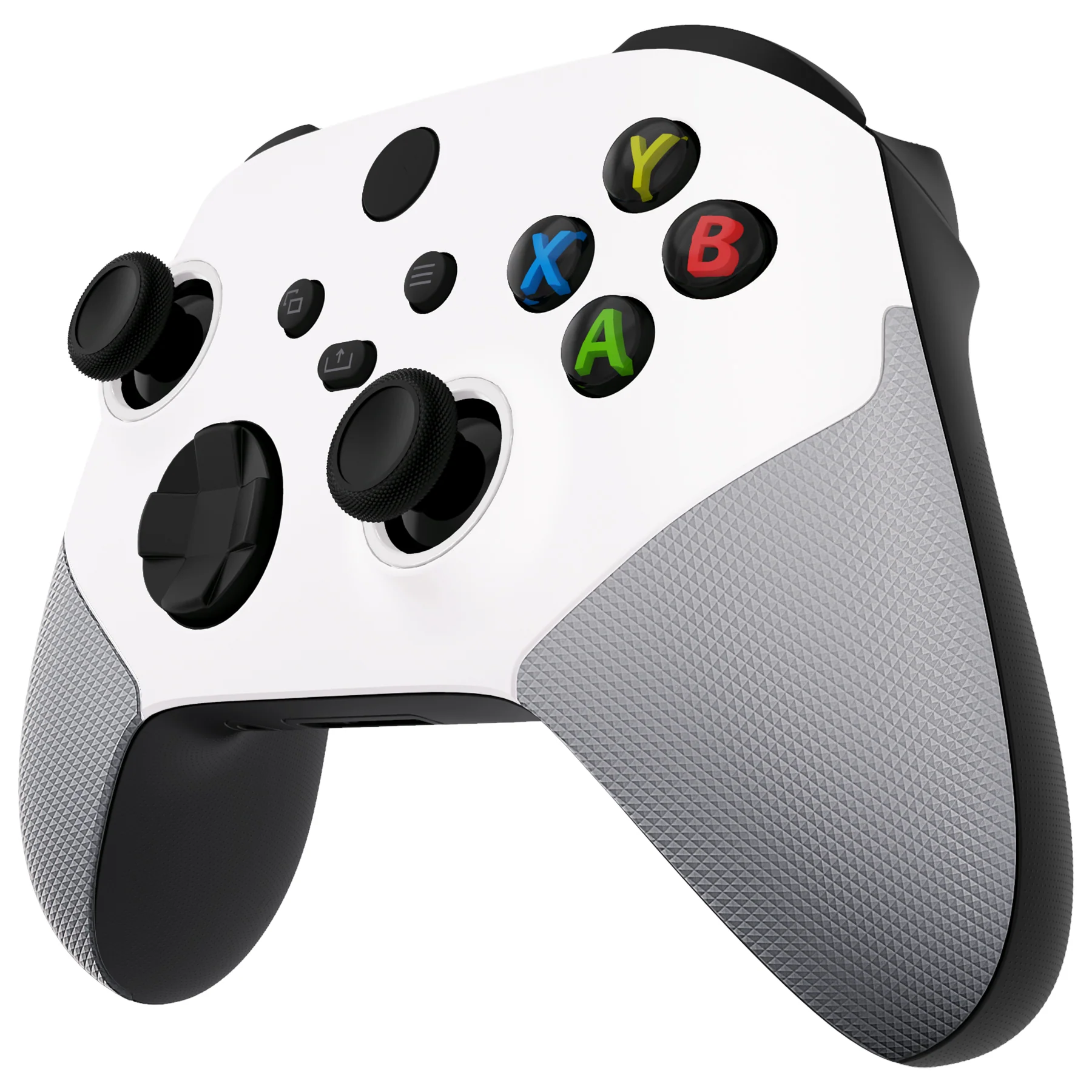 eXtremeRate ASR Version Performance Rubberized Grip Front Housing Shell with Accent Rings for Xbox Series X & S Controller - White & Gray - Image 7