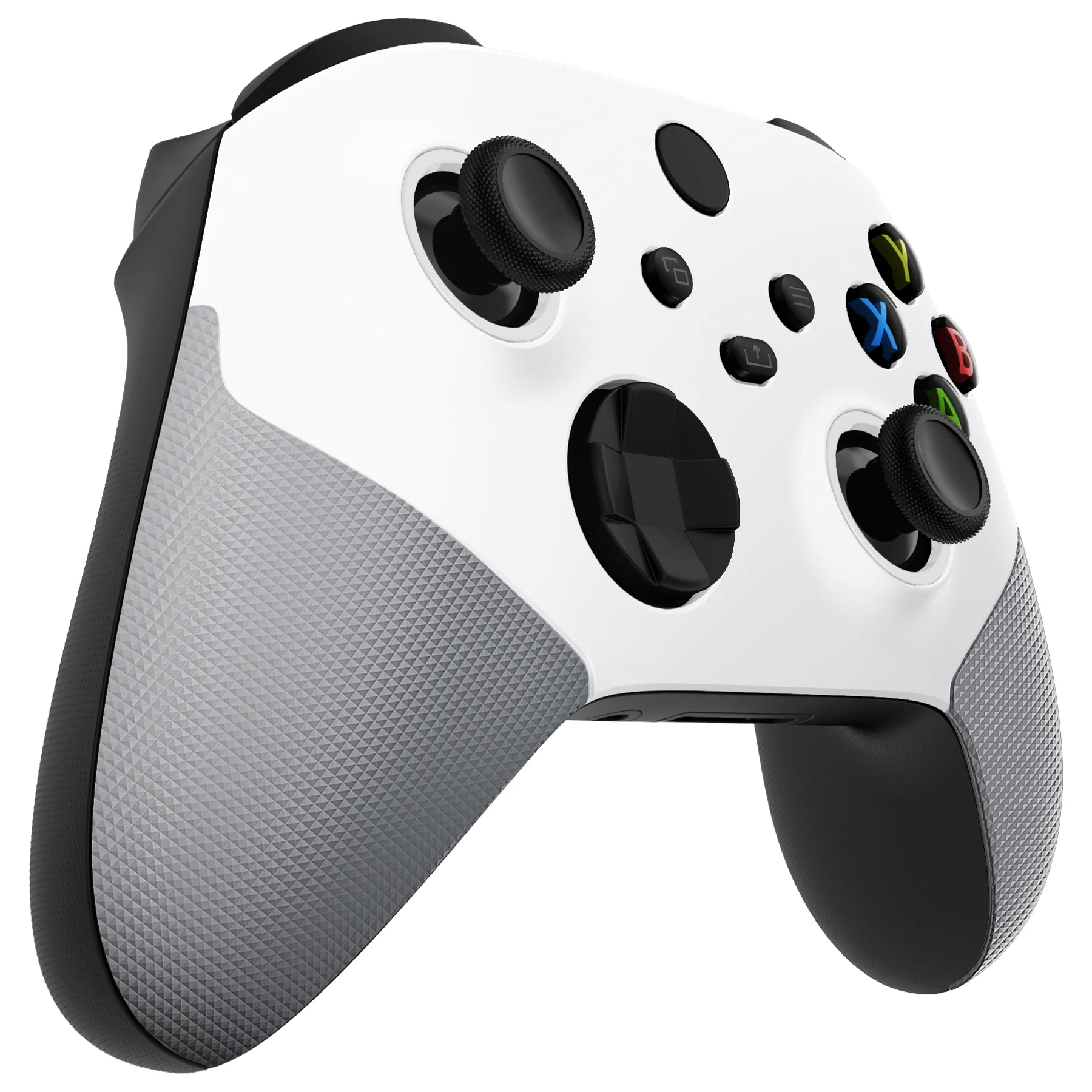 eXtremeRate ASR Version Performance Rubberized Grip Front Housing Shell with Accent Rings for Xbox Series X & S Controller - White & Gray - Image 8