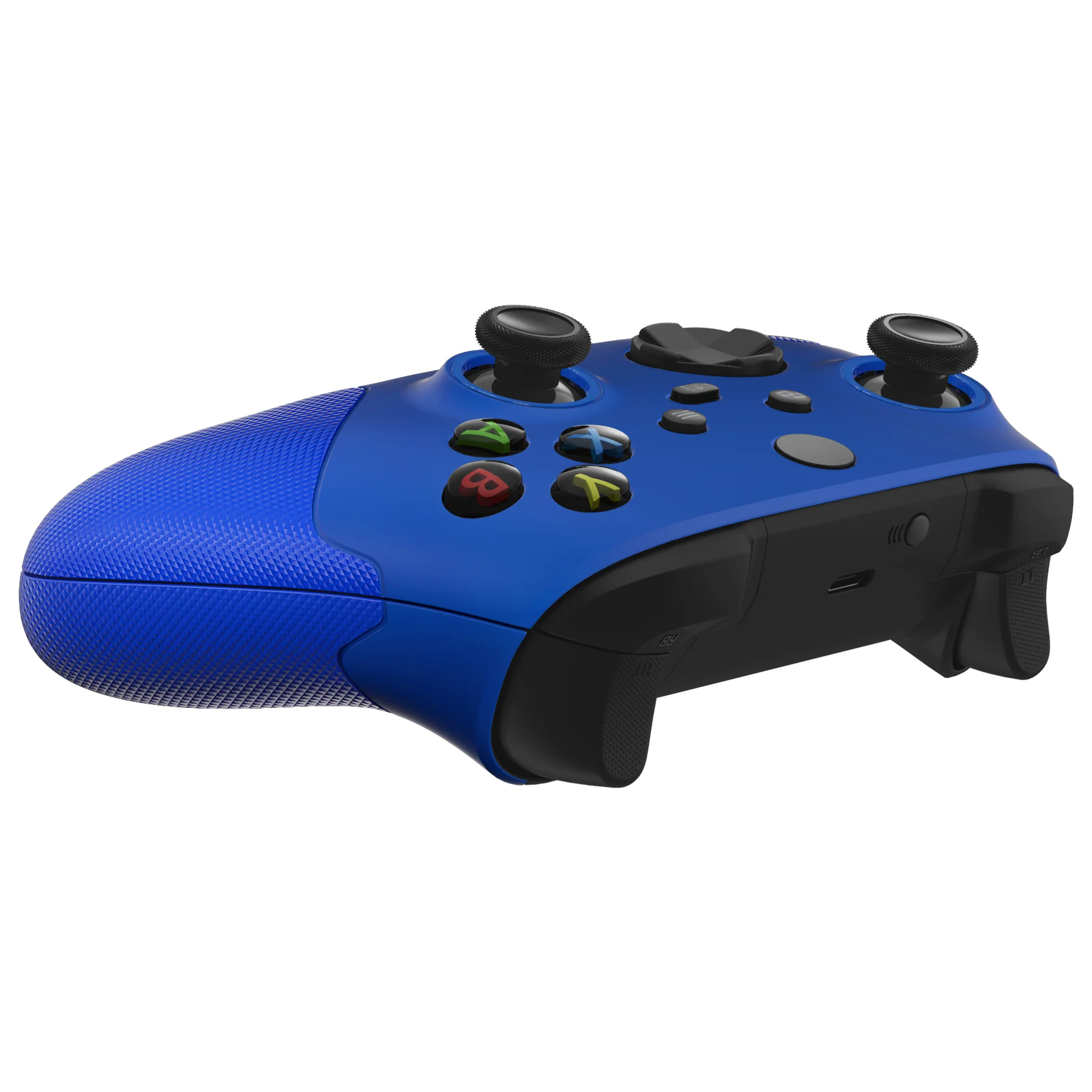 eXtremeRate ASR Version Performance Rubberized Side Rails Front Housing Shells with Accent Rings for Xbox Series X & S Controller - Blue - Image 11