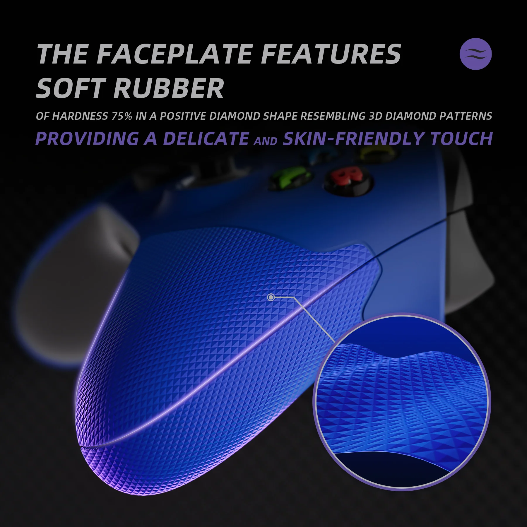 eXtremeRate ASR Version Performance Rubberized Side Rails Front Housing Shells with Accent Rings for Xbox Series X & S Controller - Blue - Image 6