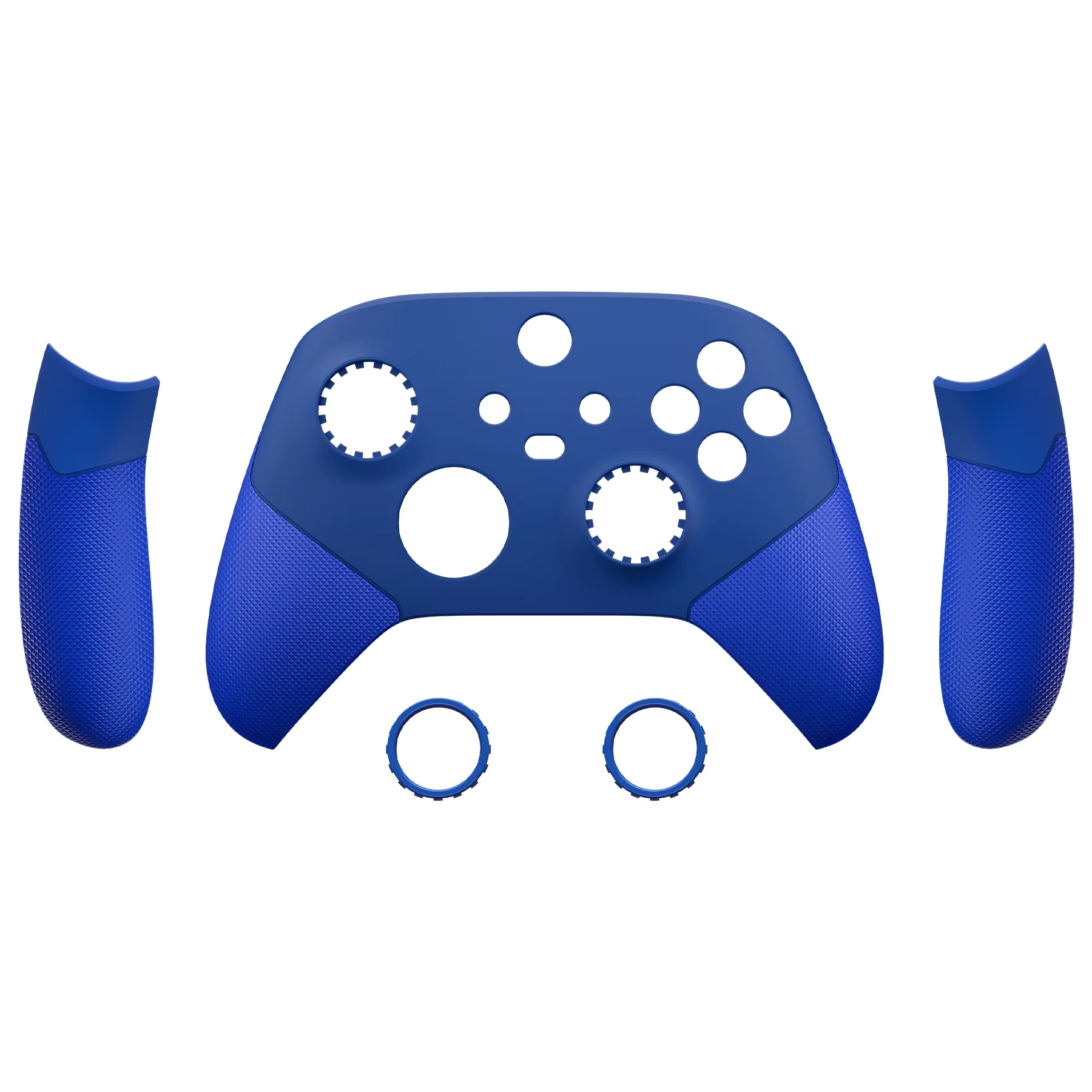 eXtremeRate ASR Version Performance Rubberized Side Rails Front Housing Shells with Accent Rings for Xbox Series X & S Controller - Blue - Image 7