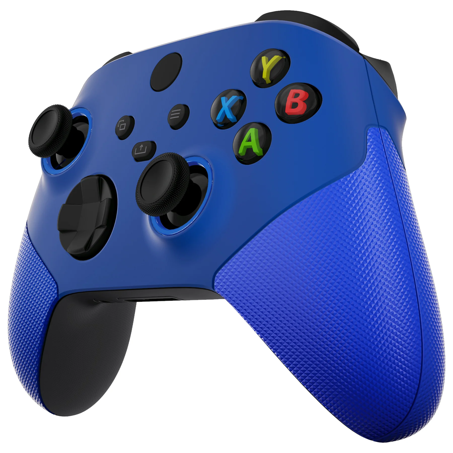 eXtremeRate ASR Version Performance Rubberized Side Rails Front Housing Shells with Accent Rings for Xbox Series X & S Controller - Blue - Image 9