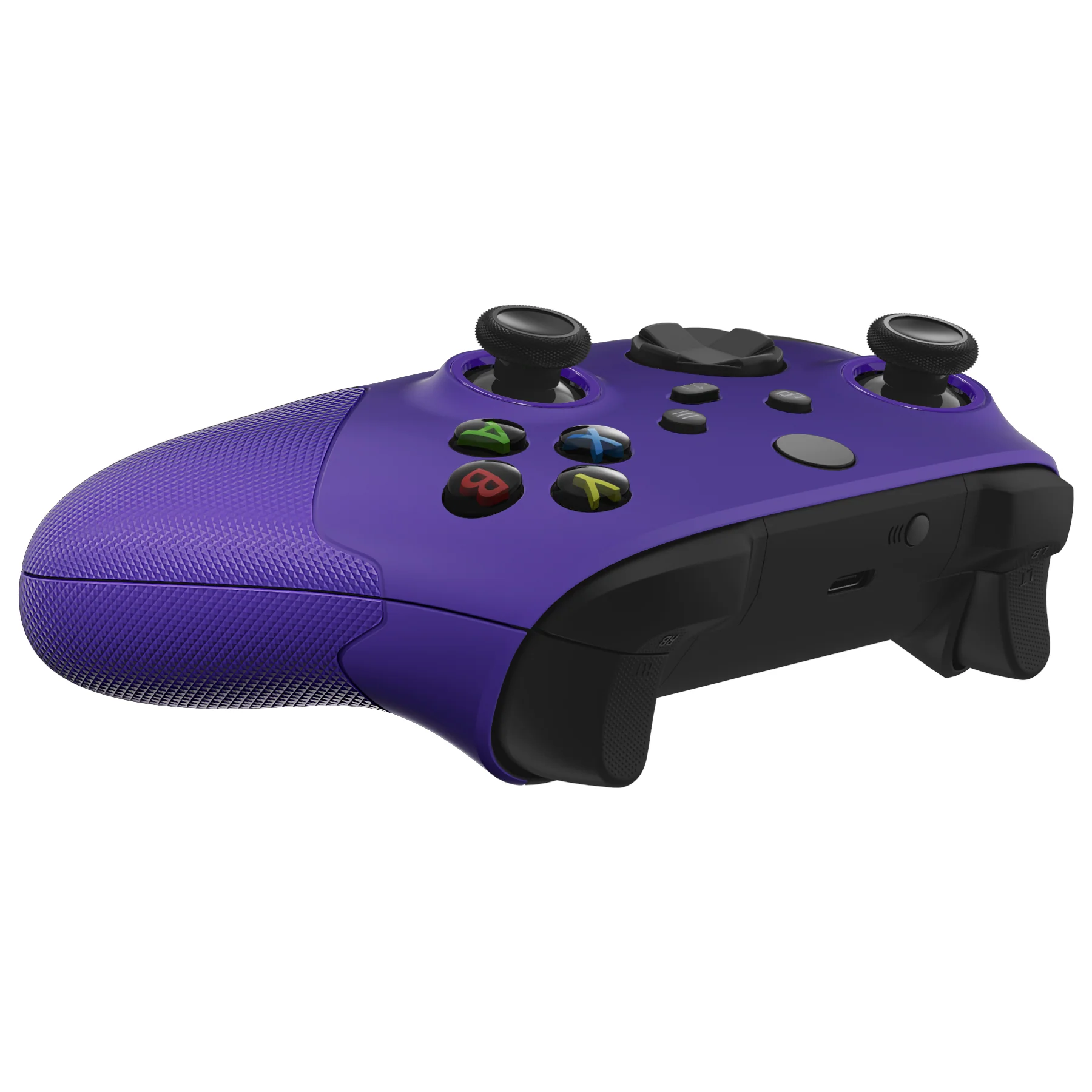 eXtremeRate ASR Version Performance Rubberized Side Rails Front Housing Shells with Accent Rings for Xbox Series X & S Controller - Purple - Image 10