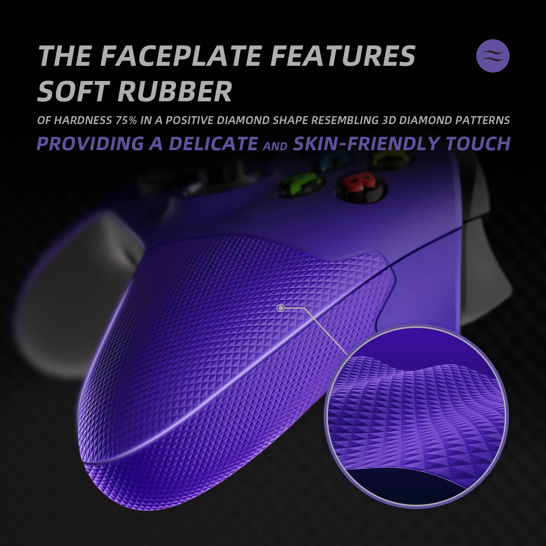 eXtremeRate ASR Version Performance Rubberized Side Rails Front Housing Shells with Accent Rings for Xbox Series X & S Controller - Purple - Image 6