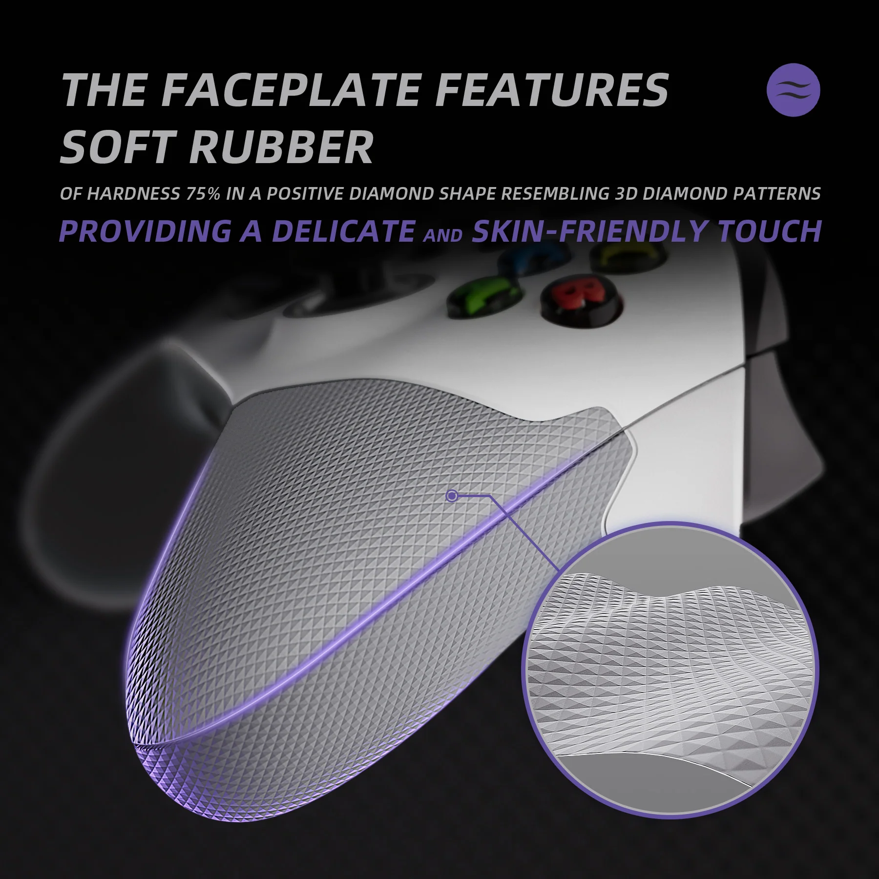 eXtremeRate ASR Version Performance Rubberized Side Rails Front Housing Shells with Accent Rings for Xbox Series X & S Controller - White & Gray - Image 6