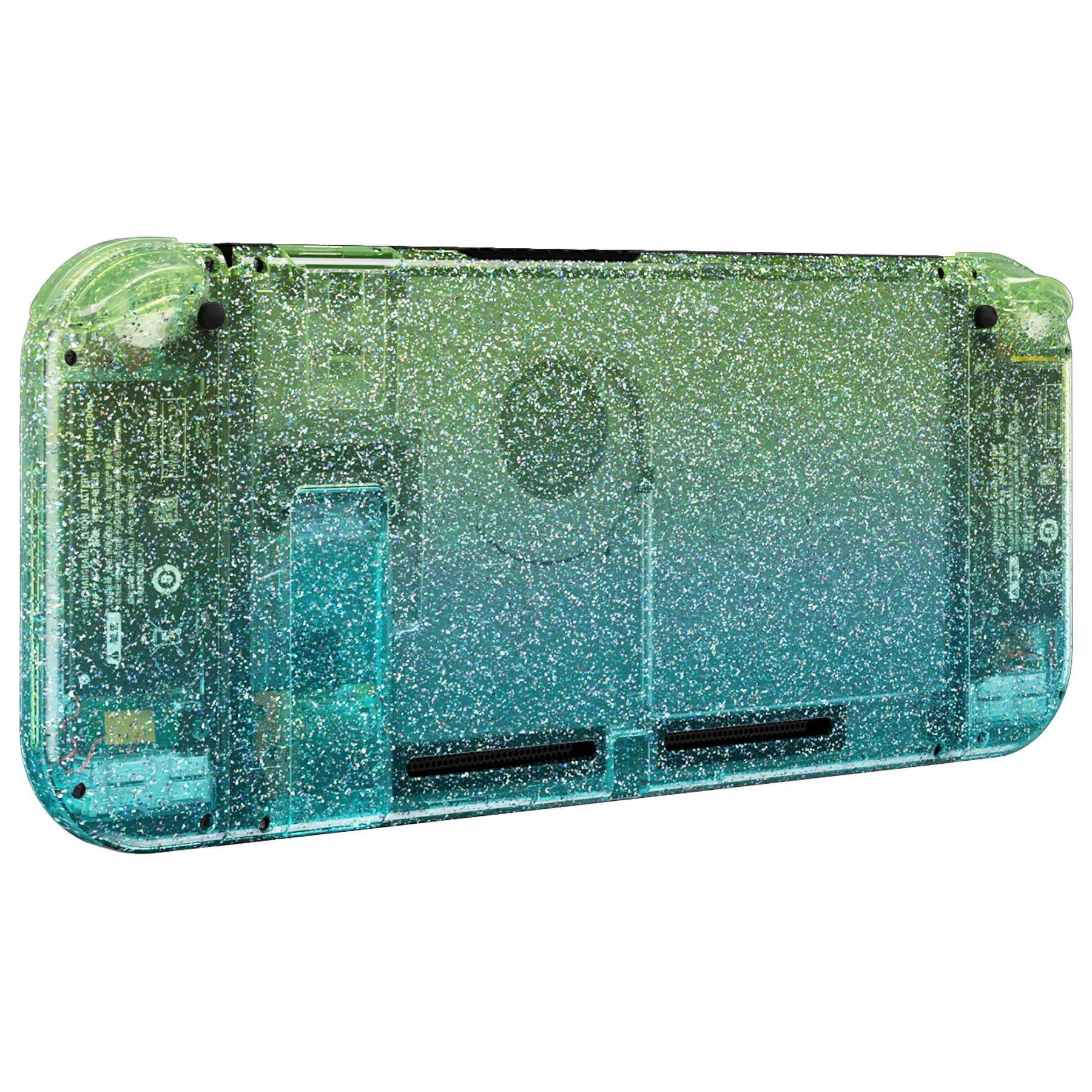 eXtremeRate Replacement Full Set Shells with Buttons for Nintendo Switch - Glitter Gradient Translucent Green Blue - Image 5