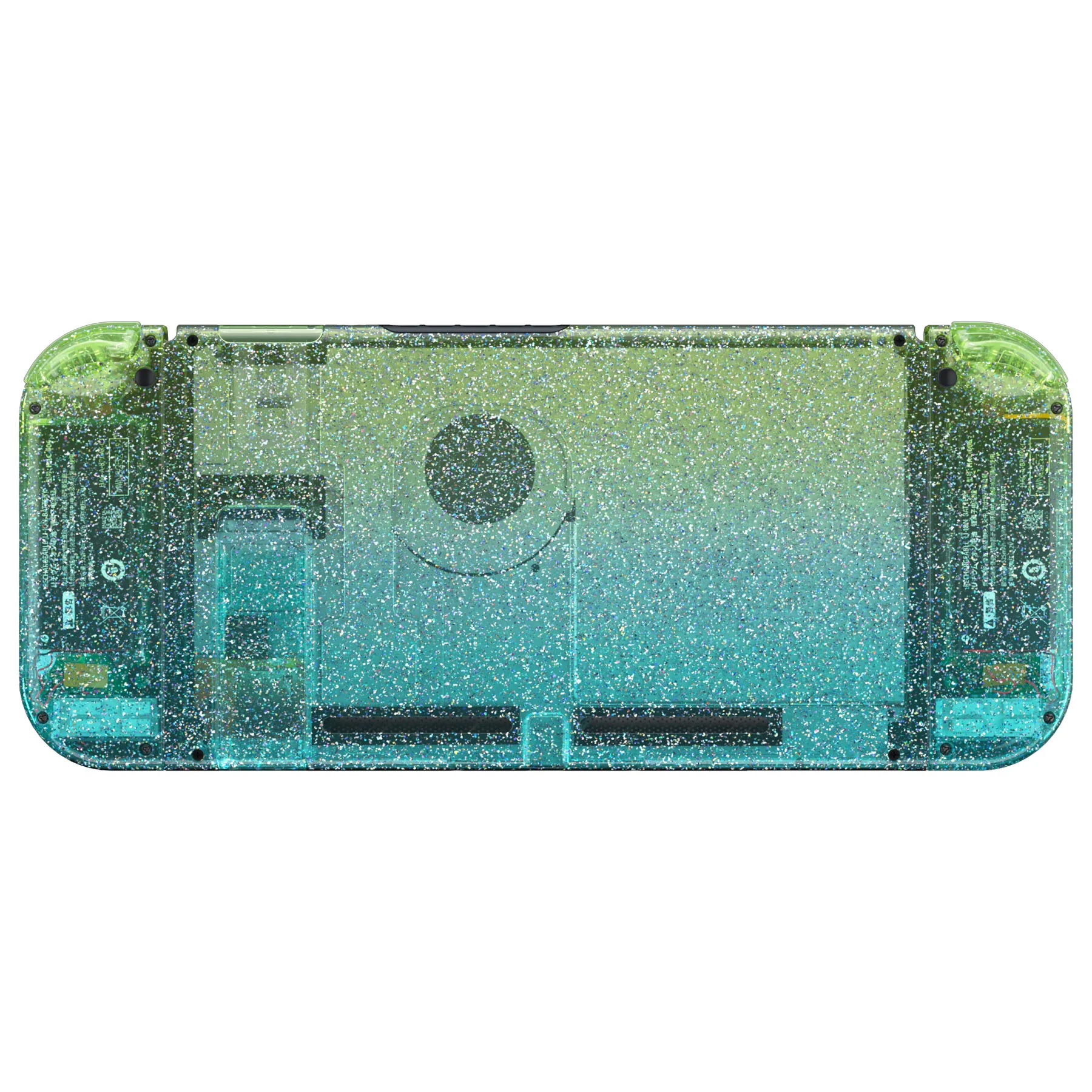 eXtremeRate Replacement Full Set Shells with Buttons for Nintendo Switch - Glitter Gradient Translucent Green Blue - Image 6